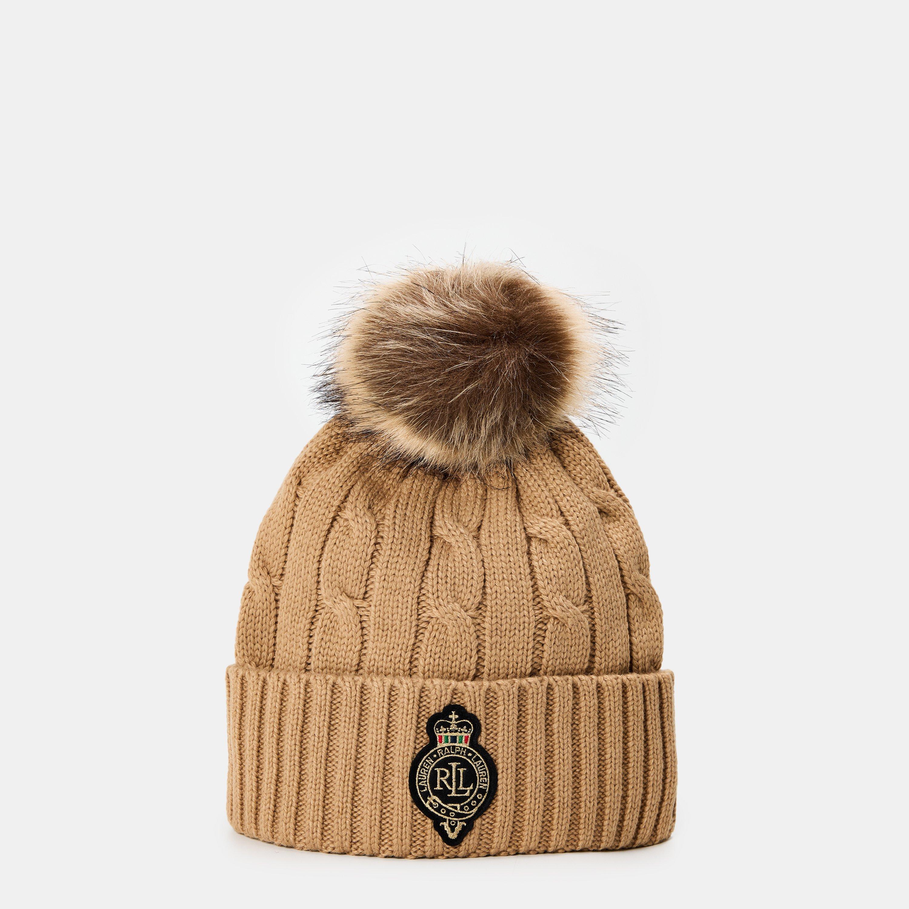 Pom-Pom Cable-Knit Beanie