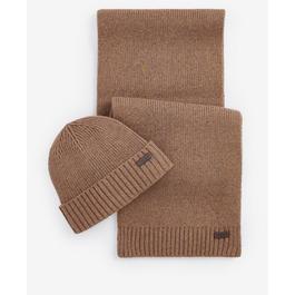 Barbour Carlton Fleck Beanie & Scarf Gift Set