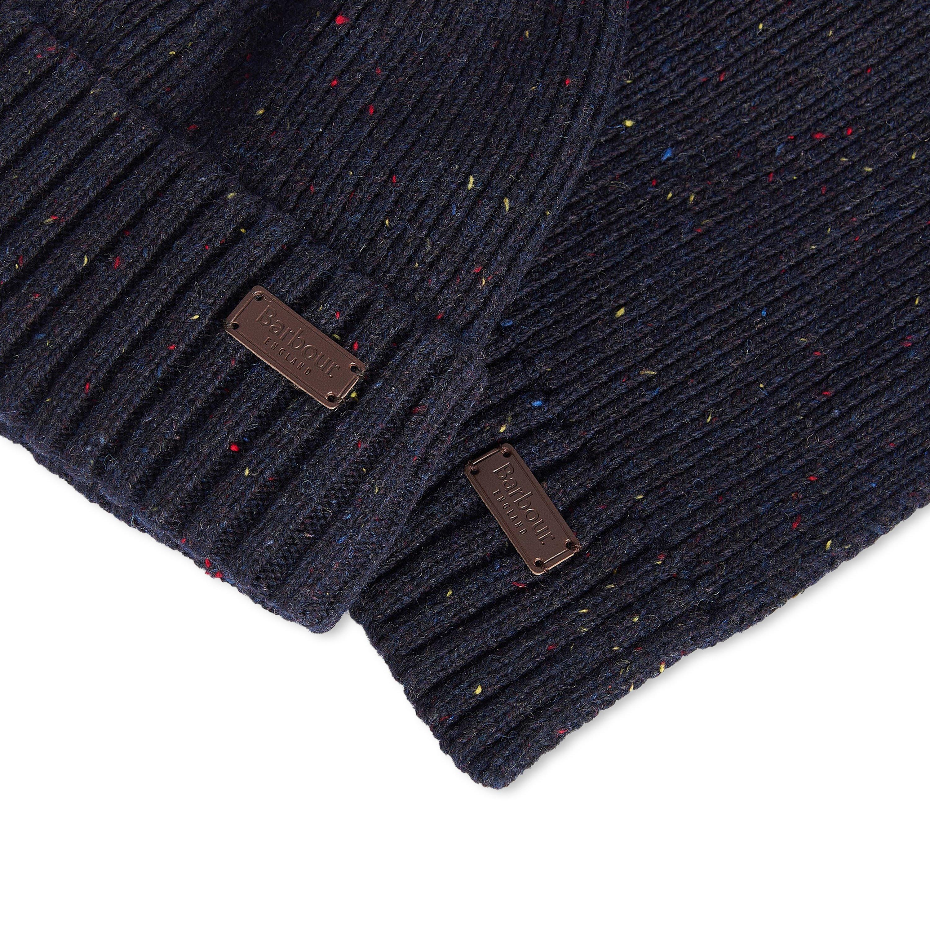 Navy Fleck - Barbour - Carlton Fleck Beanie & Scarf Gift Set - 5