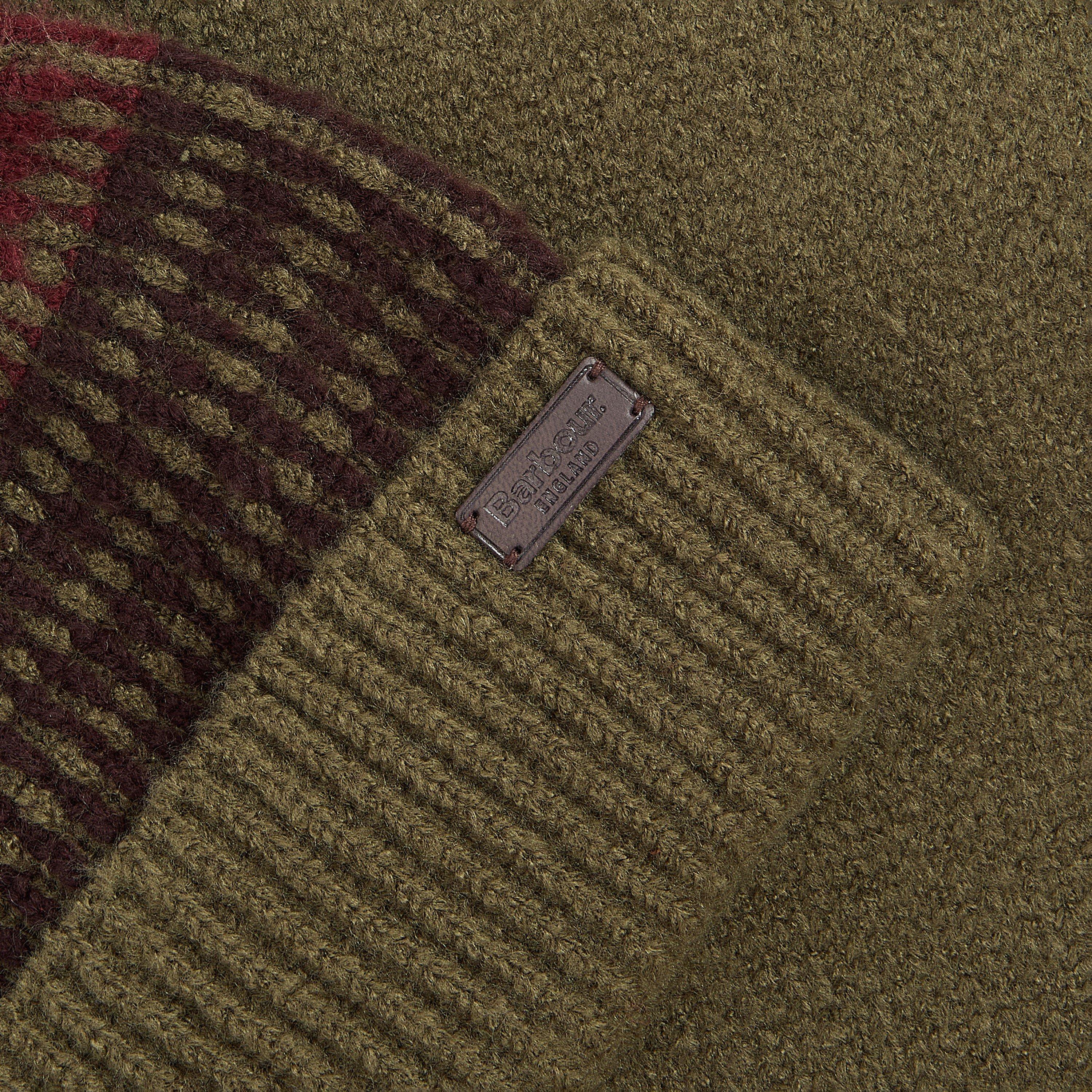 Army Green - Barbour - Branton Beanie and Scarf Gift Set - 5