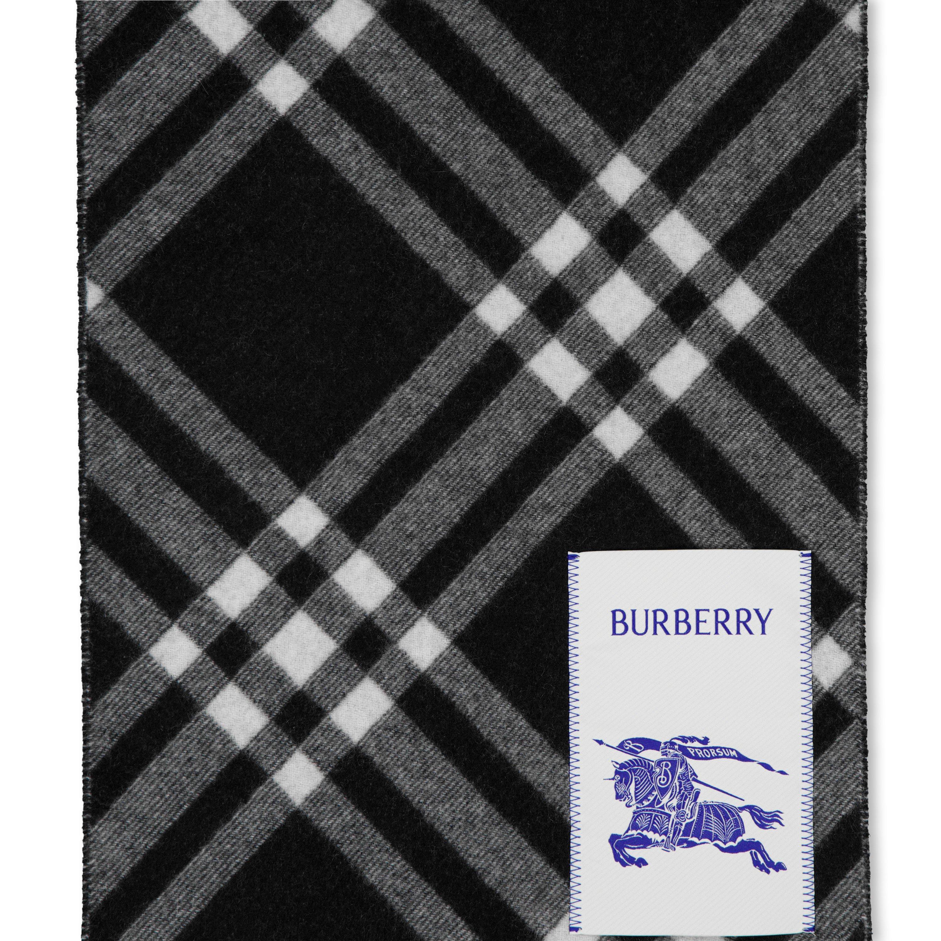 Black - Burberry - Check Scarf - 4
