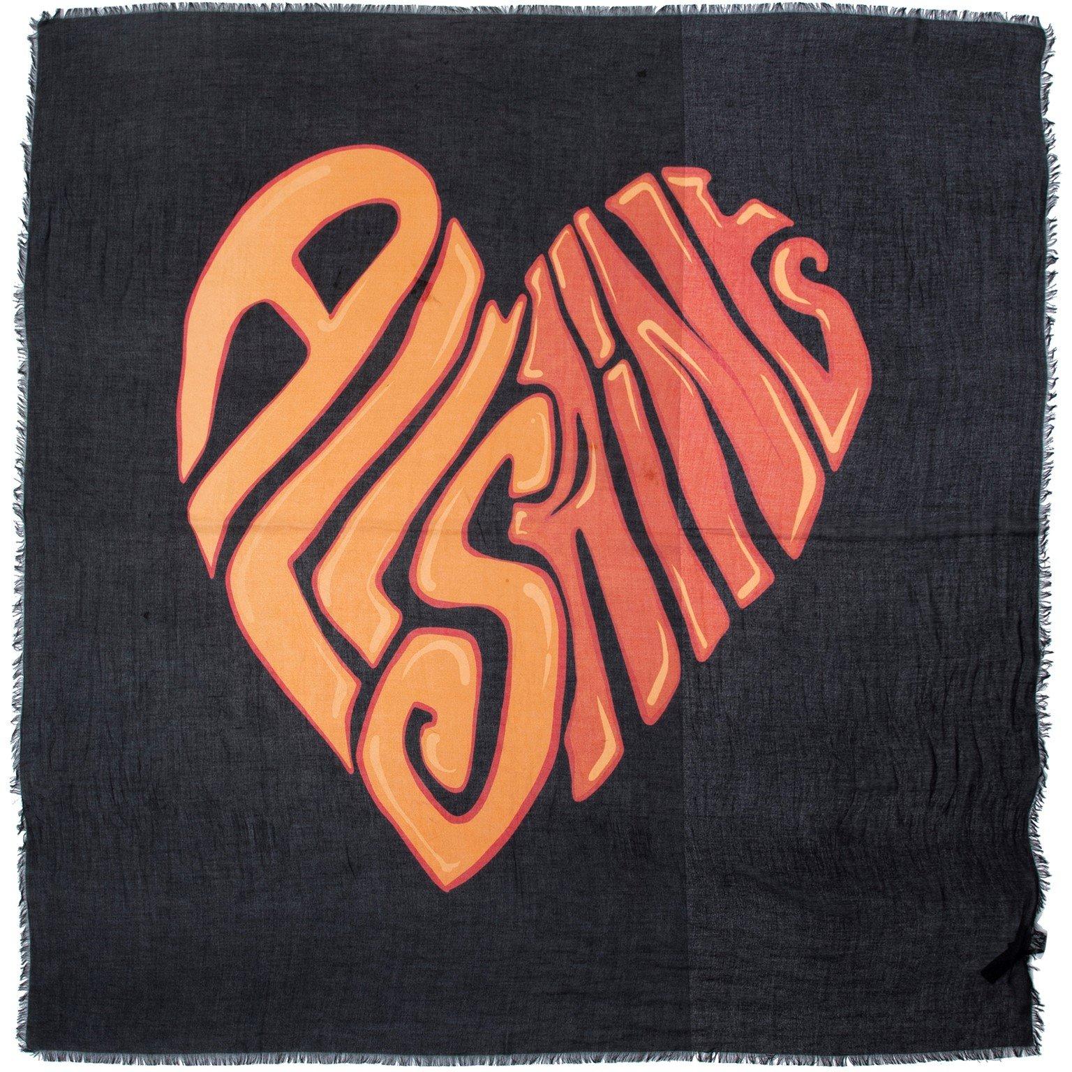 Allsaints Women's Large Heart Logo Lightweight Scarf - Black