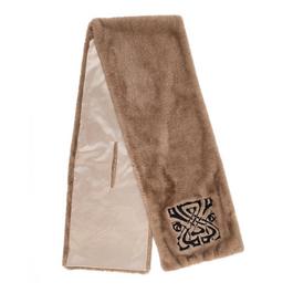 Biba Logo Faux Fur Scarf