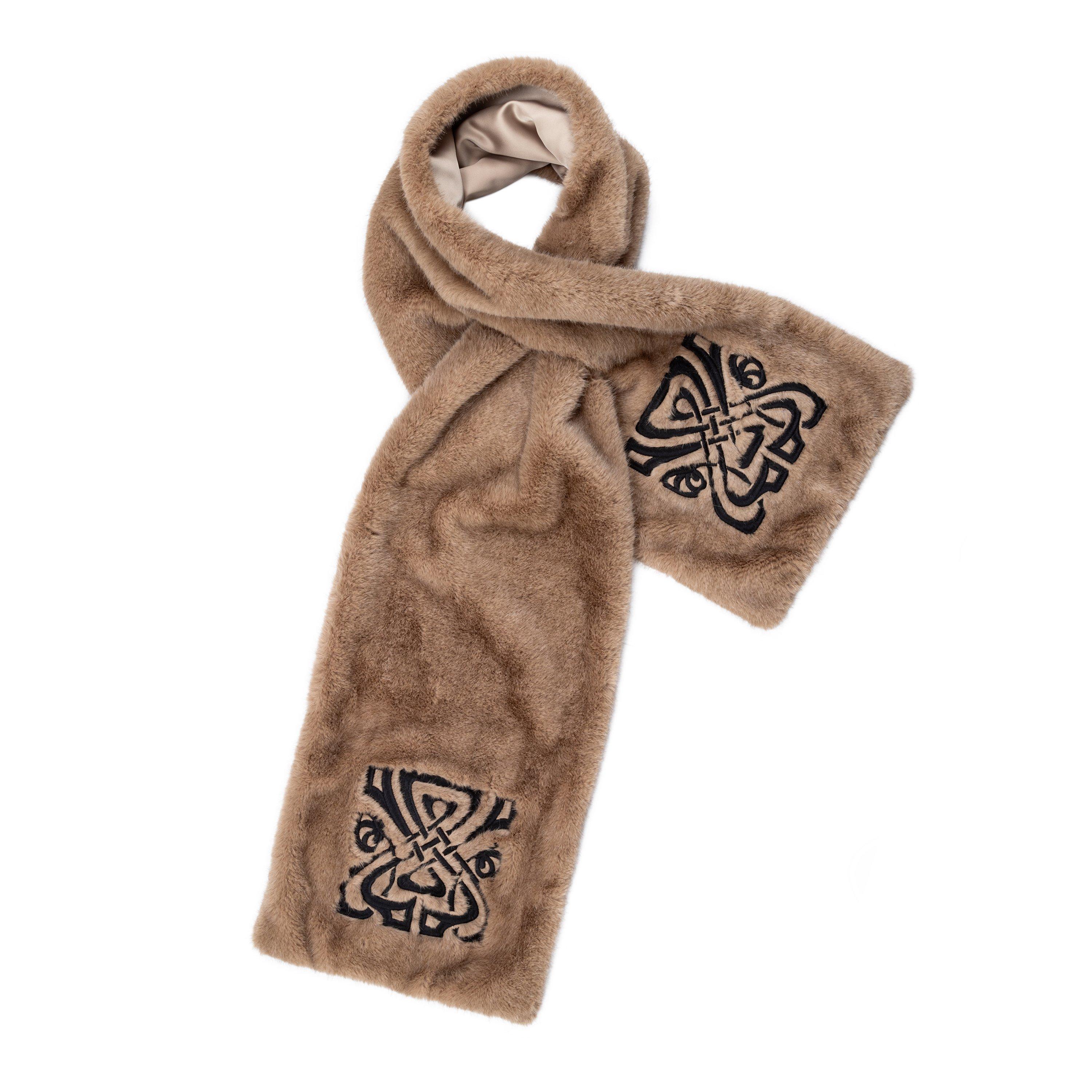 Natural - Biba - Biba Logo Faux Fur Scarf - 2