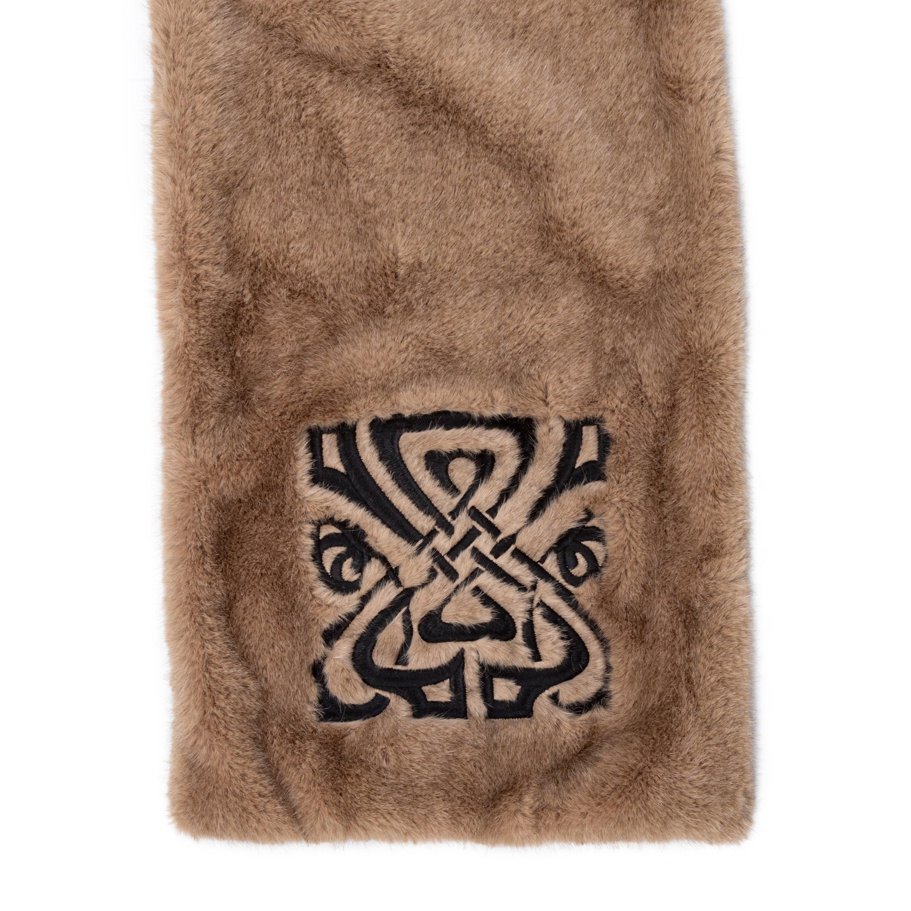 Natural - Biba - Biba Logo Faux Fur Scarf - 3