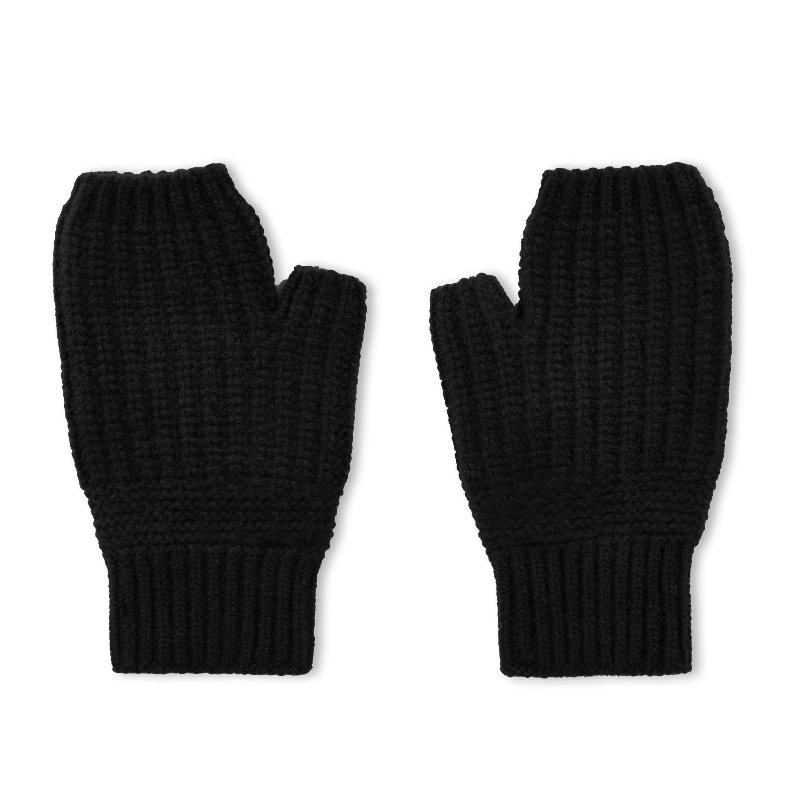 Nero - Miu Miu - Logo Wool And Cashmere Gloves - 2