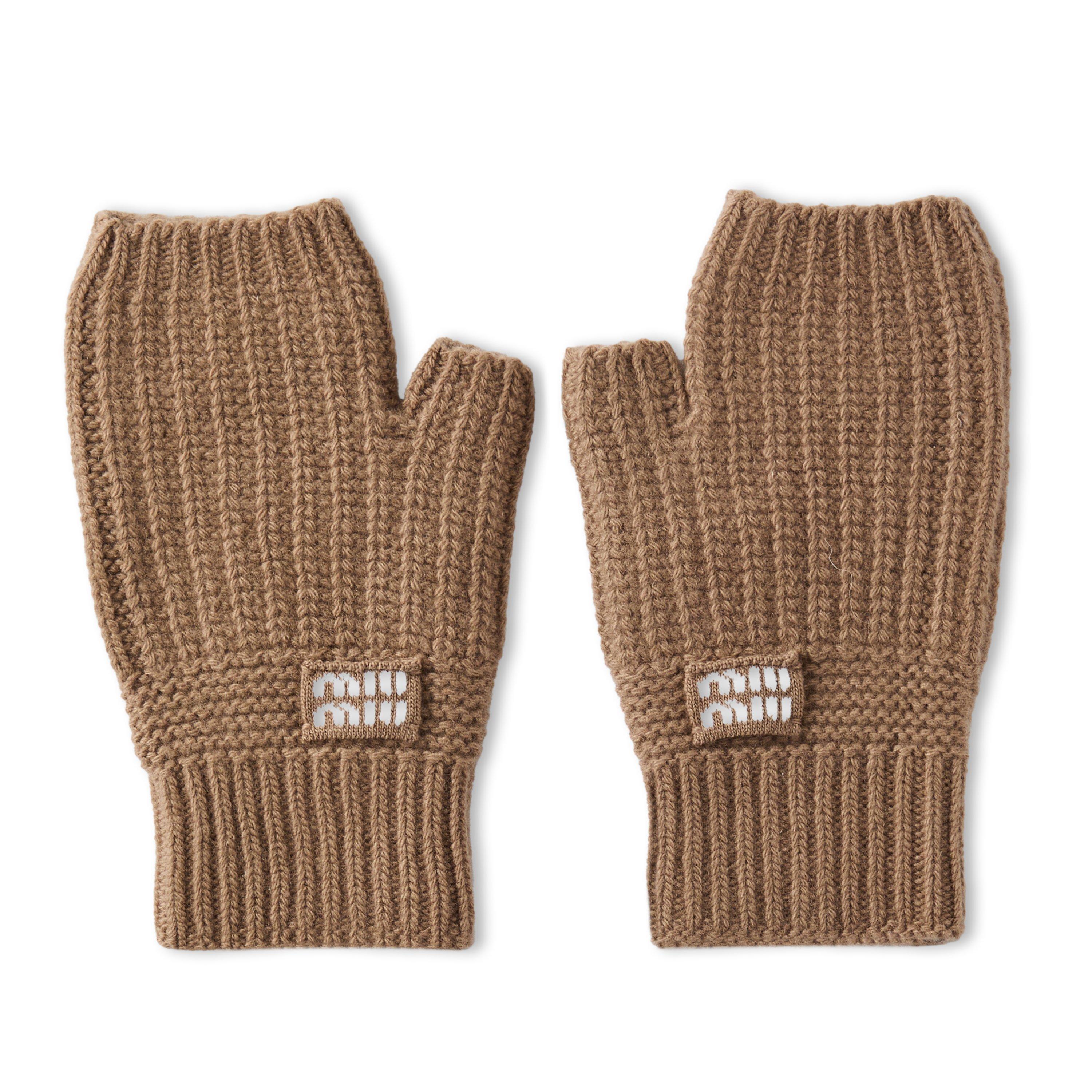 Logo Wool And Cashmere Gloves