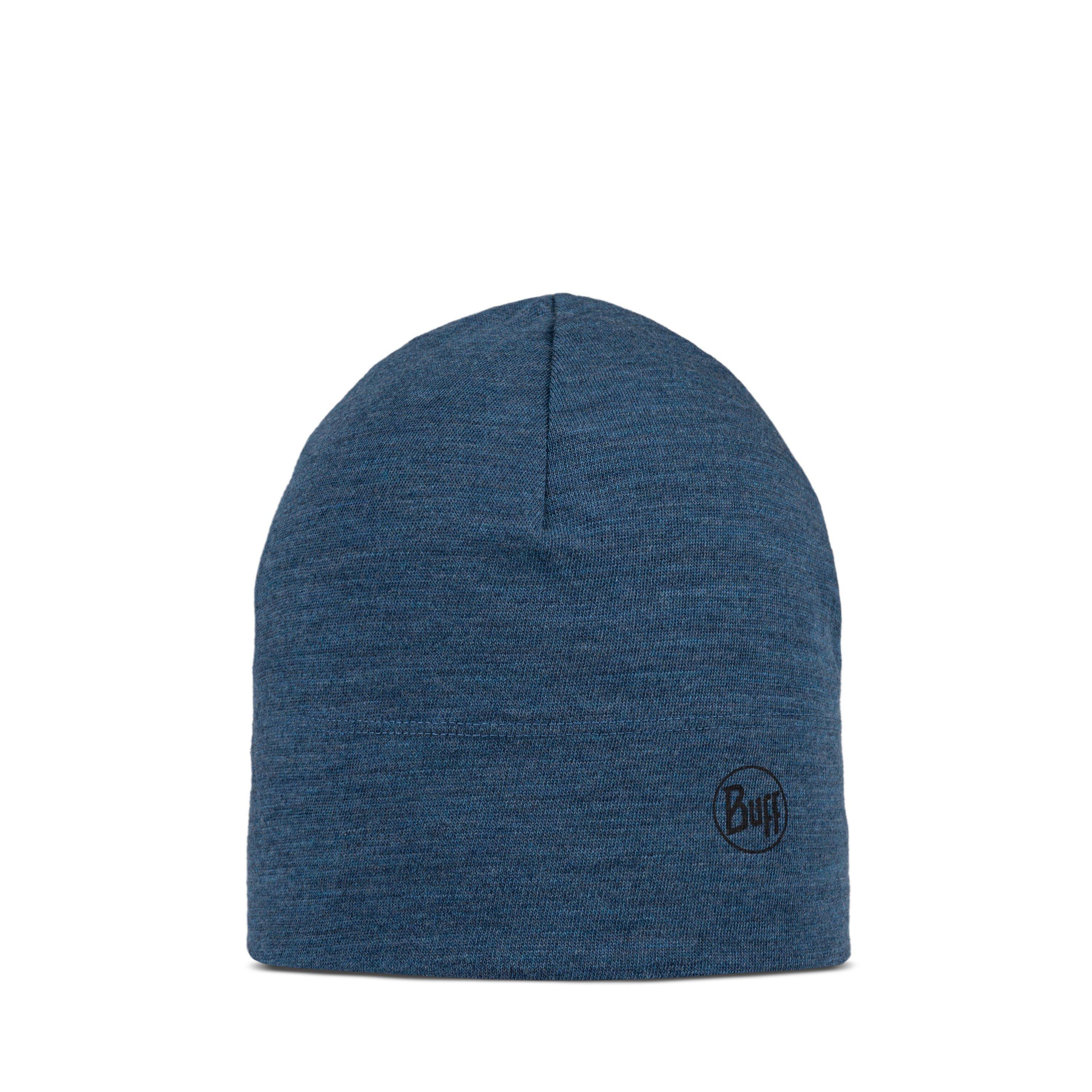 Buff  Merino Beanie Adults - Melange Blue - Mens
