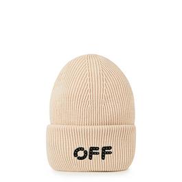 Off White Rib Beanie Ld99