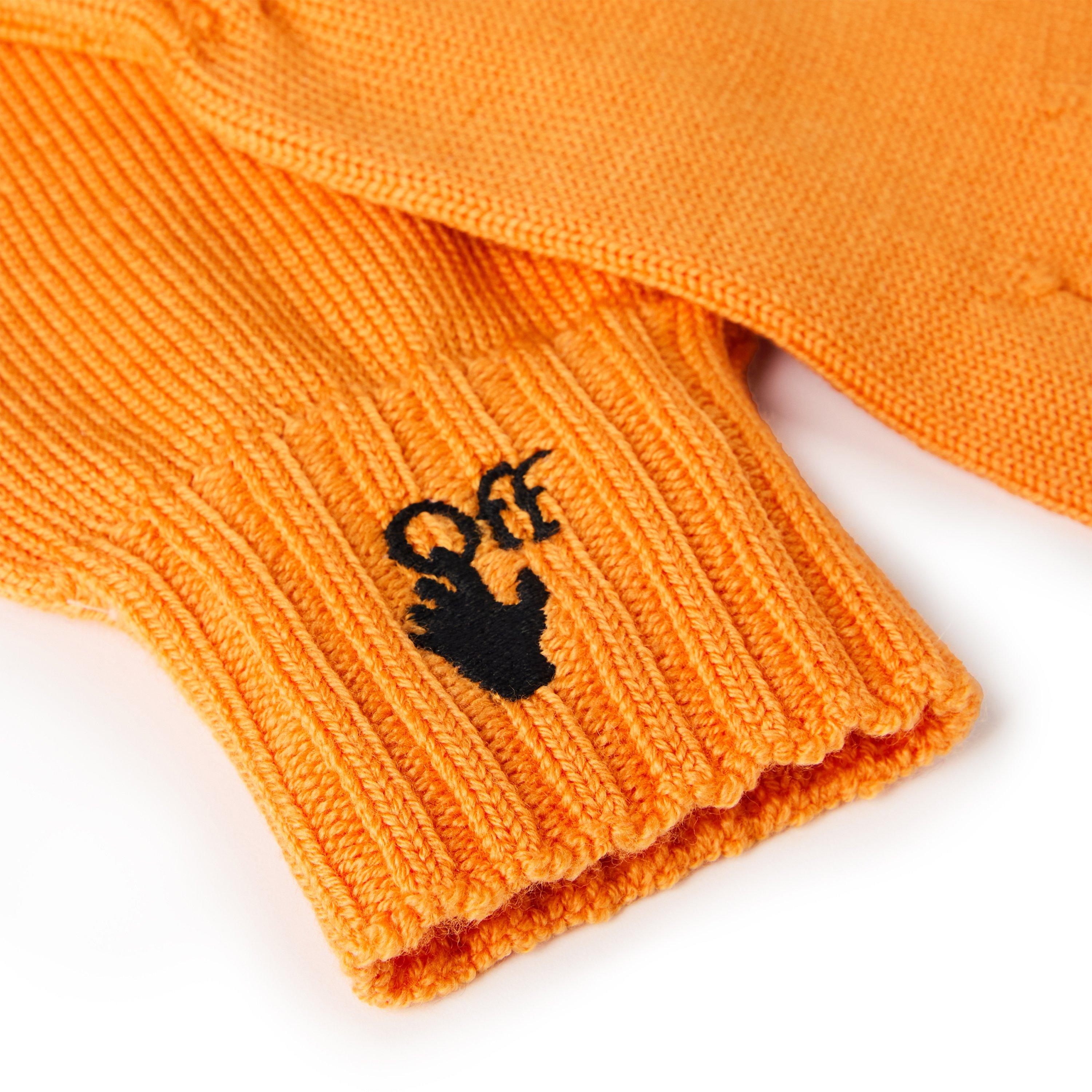 Laranja - Off White - Men's Knitted Gloves, Knitted Fabric - 3