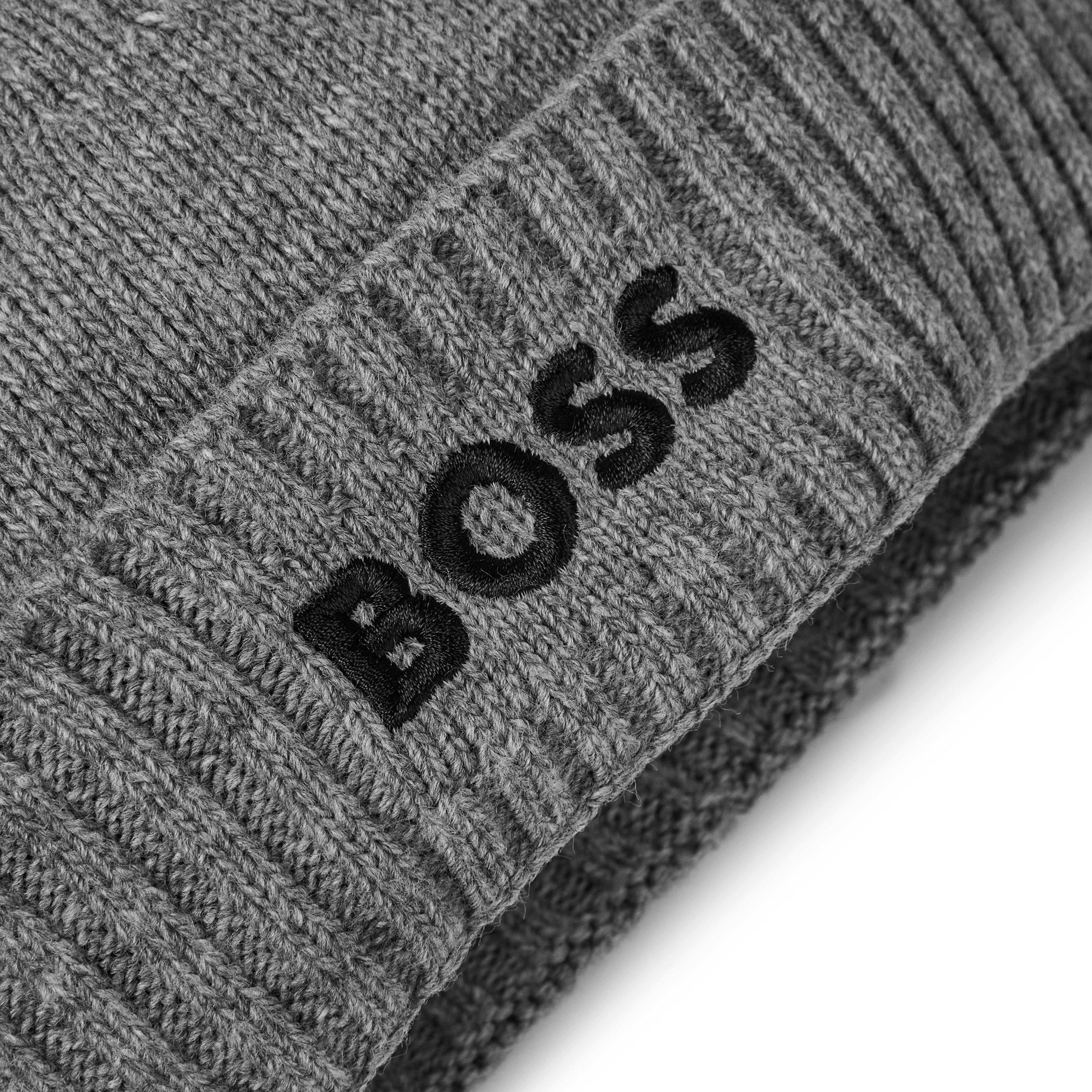 Grau 010 - Boss - Men's Asport Ribbed Trim Beanie - 3