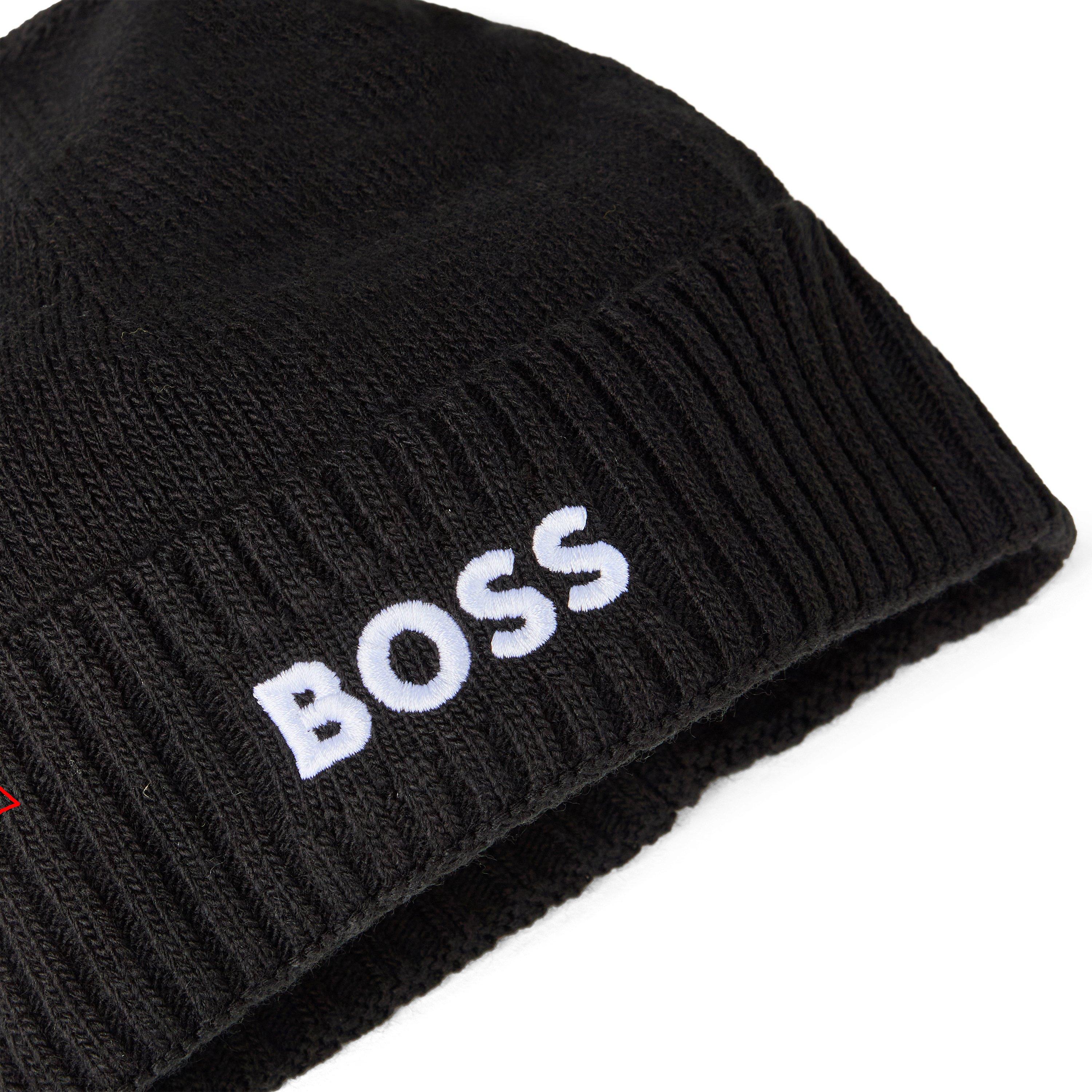 Zwart 001 - Boss - Men's Asport Ribbed Trim Beanie - 2