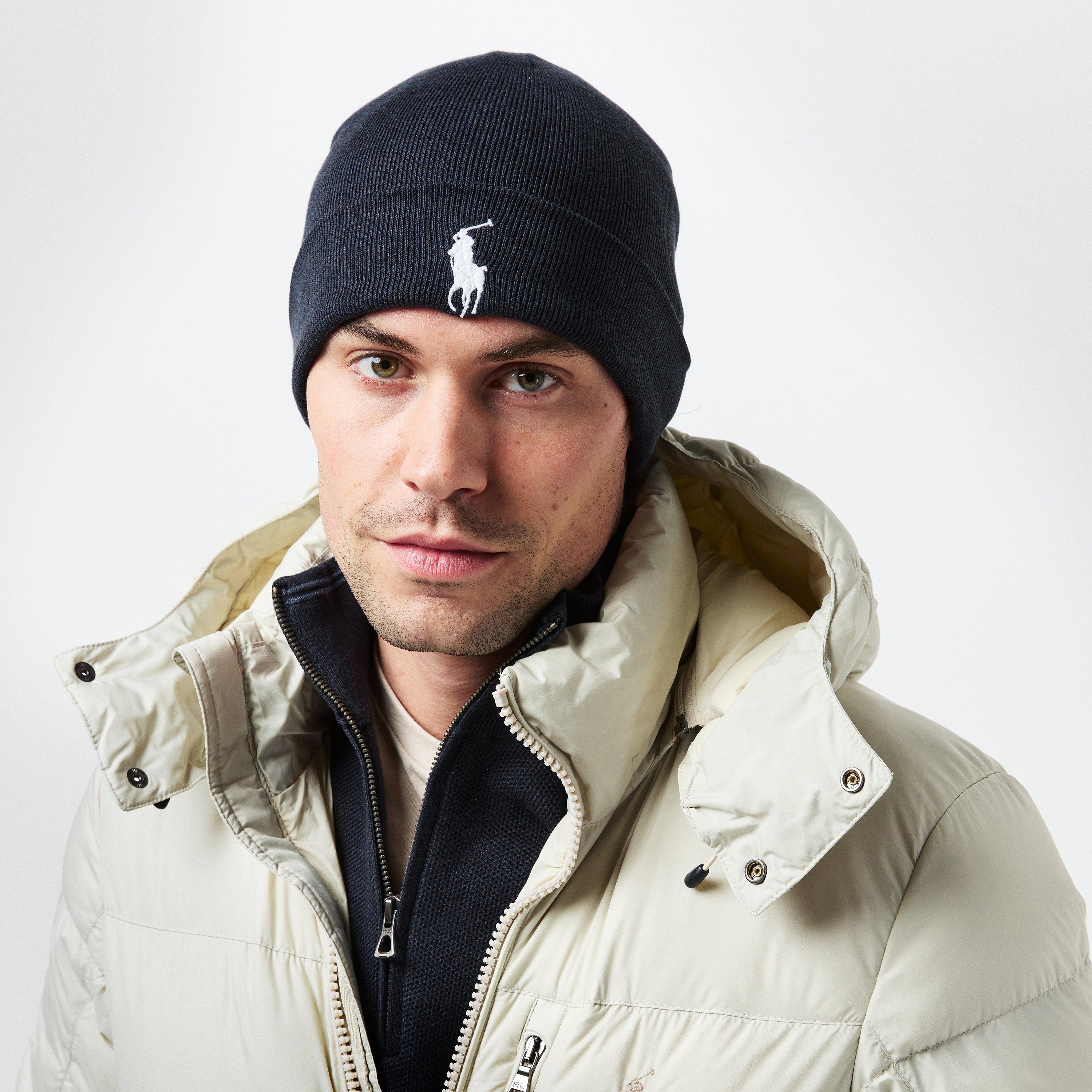 Navy Hthr/Cream - Polo Ralph Lauren - Combed Cotton Beanie - 3