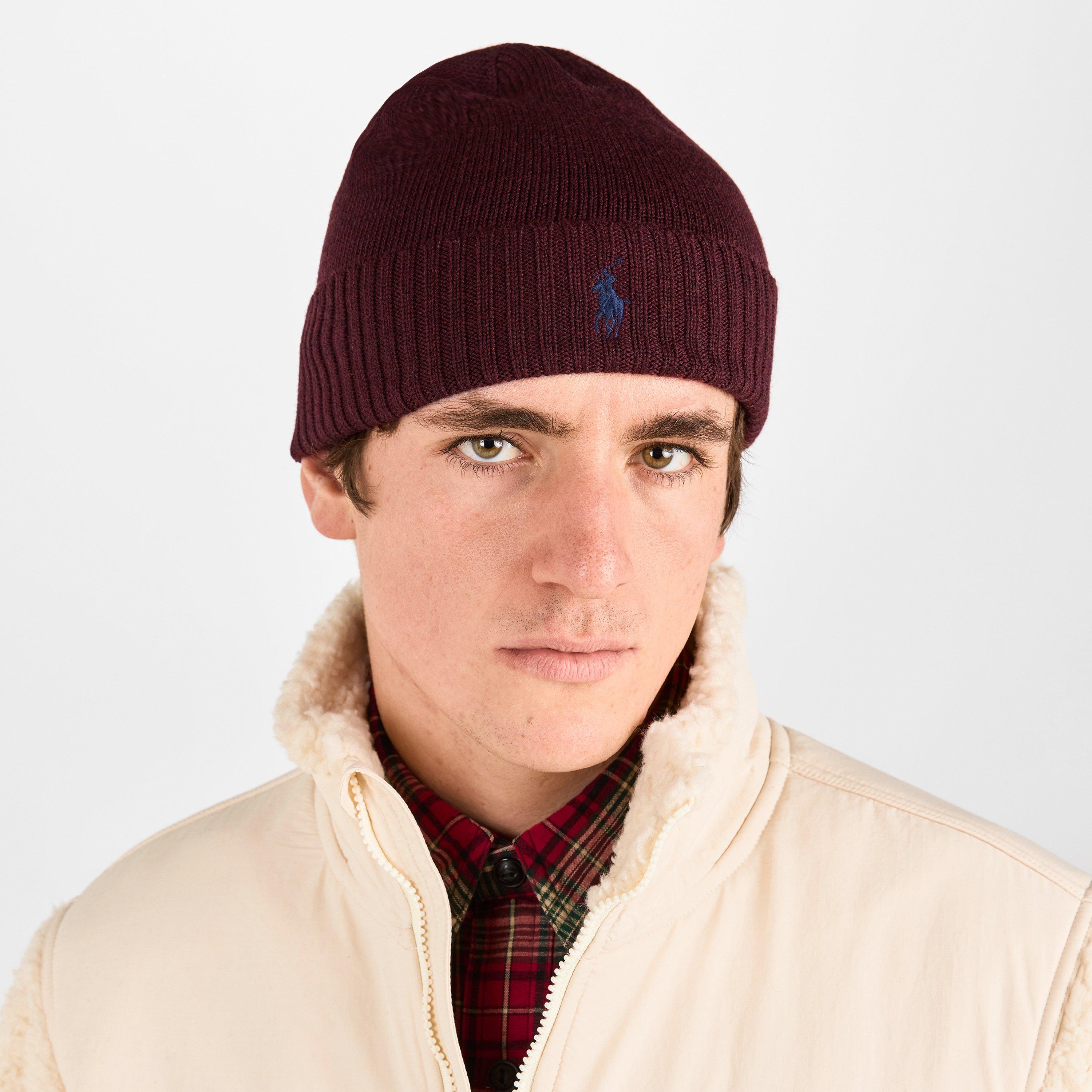 Aged Wine Hthr - Polo Ralph Lauren - Pony Merino Wool Beanie - 3
