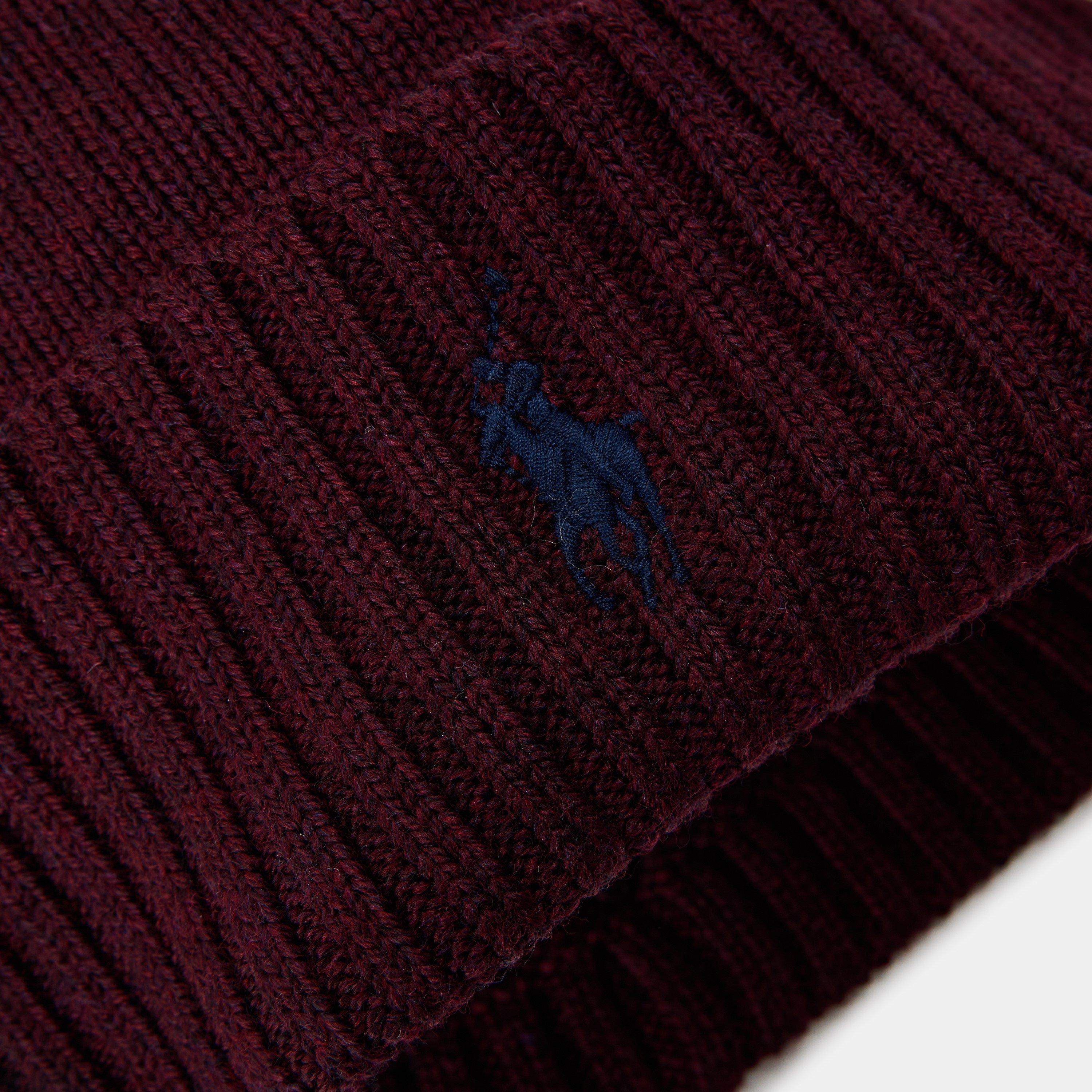 Aged Wine Hthr - Polo Ralph Lauren - Pony Merino Wool Beanie - 4