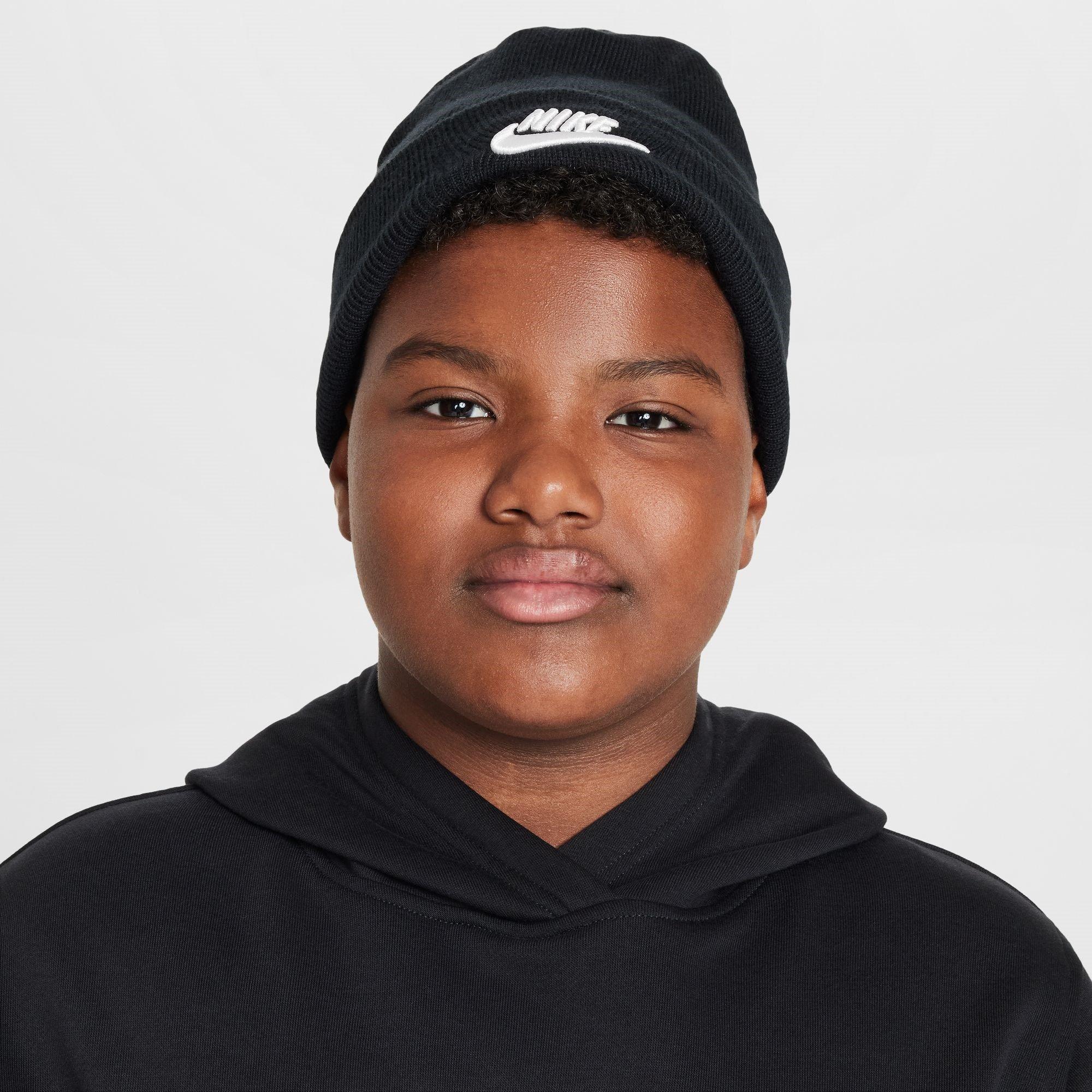 Zwart - Nike - Peak Big Kids Beanie - 1