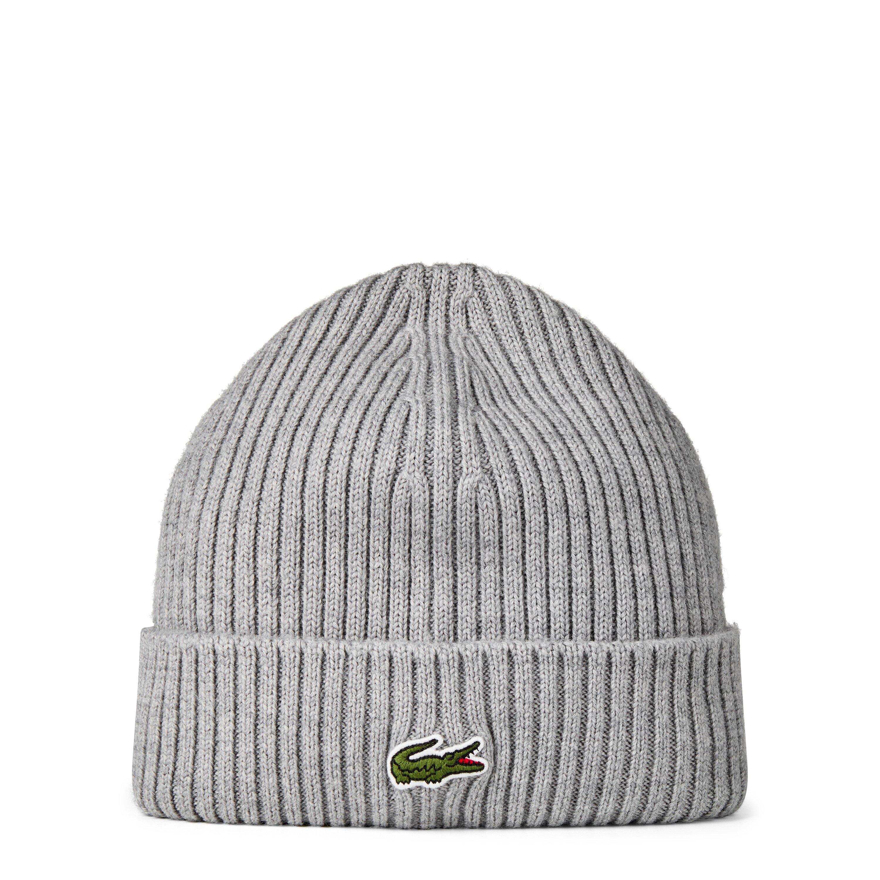 Grey YRD - Lacoste - Men's Ribbed Knitted Beanie - 1