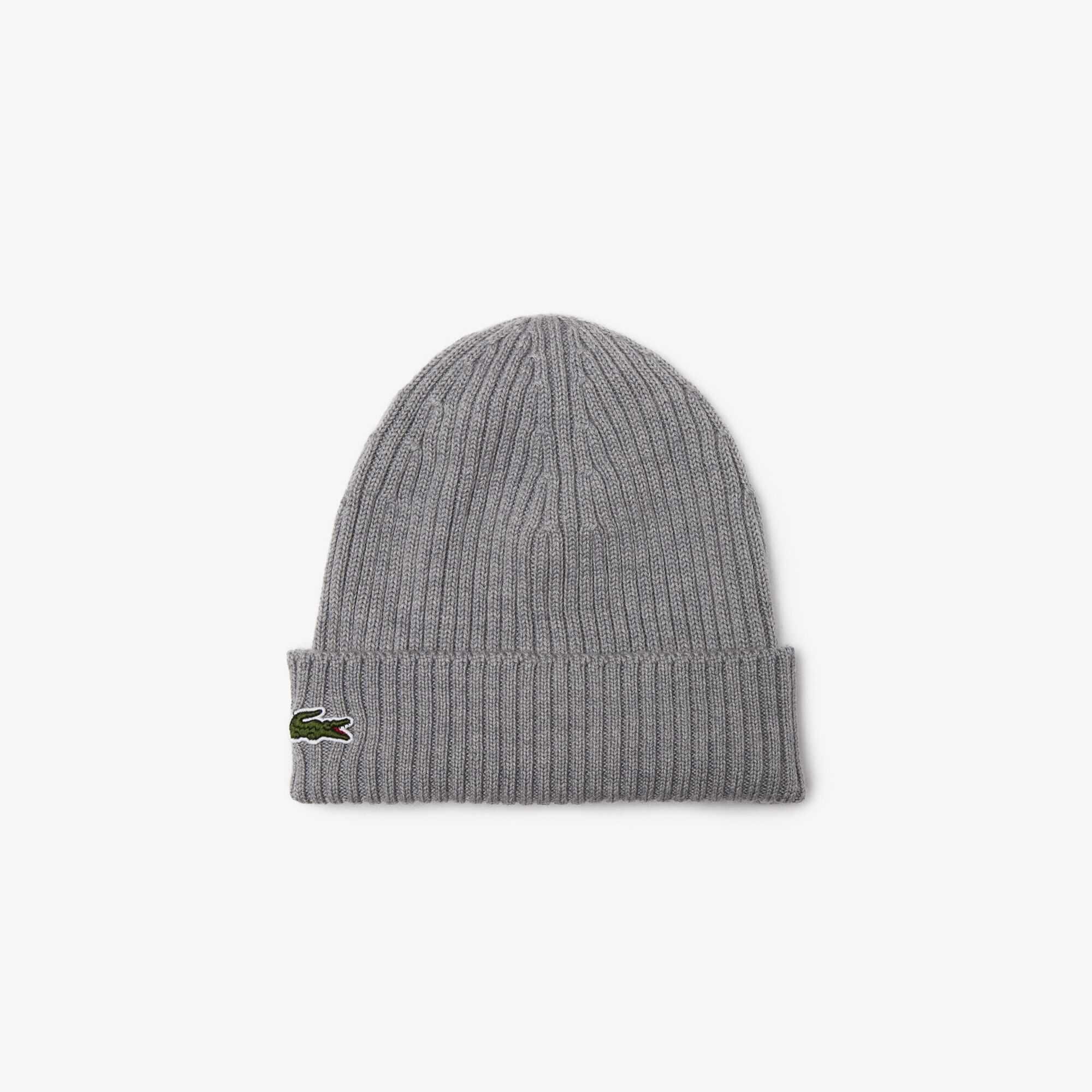 Grey YRD - Lacoste - Men's Ribbed Knitted Beanie - 2