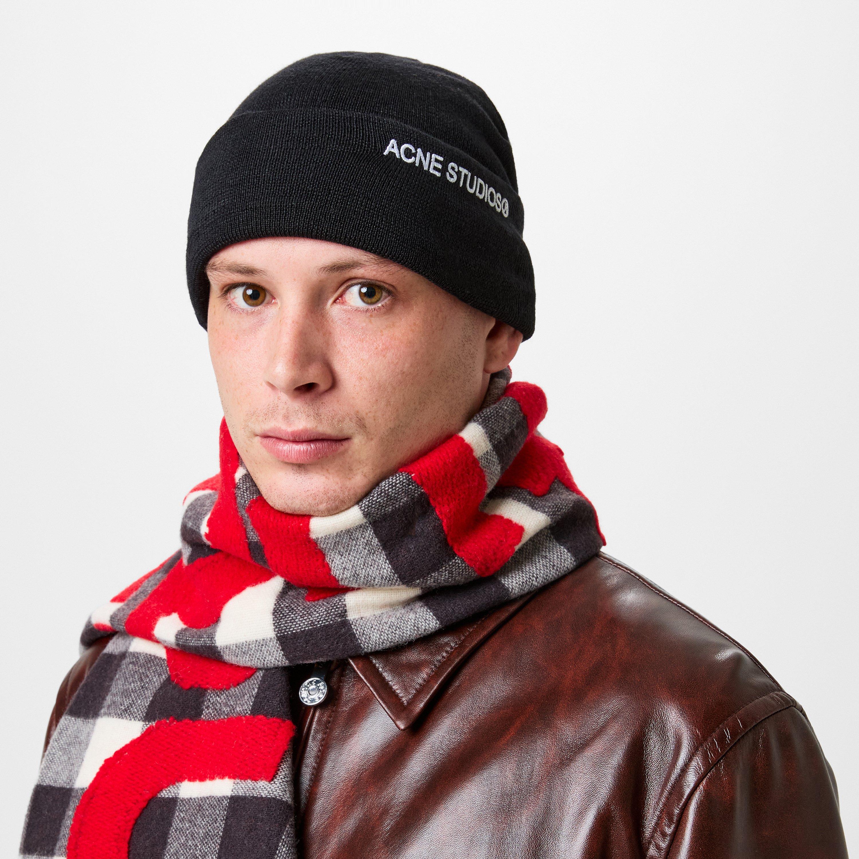 Black - Acne Studios - Men's Logo Beanie - 3