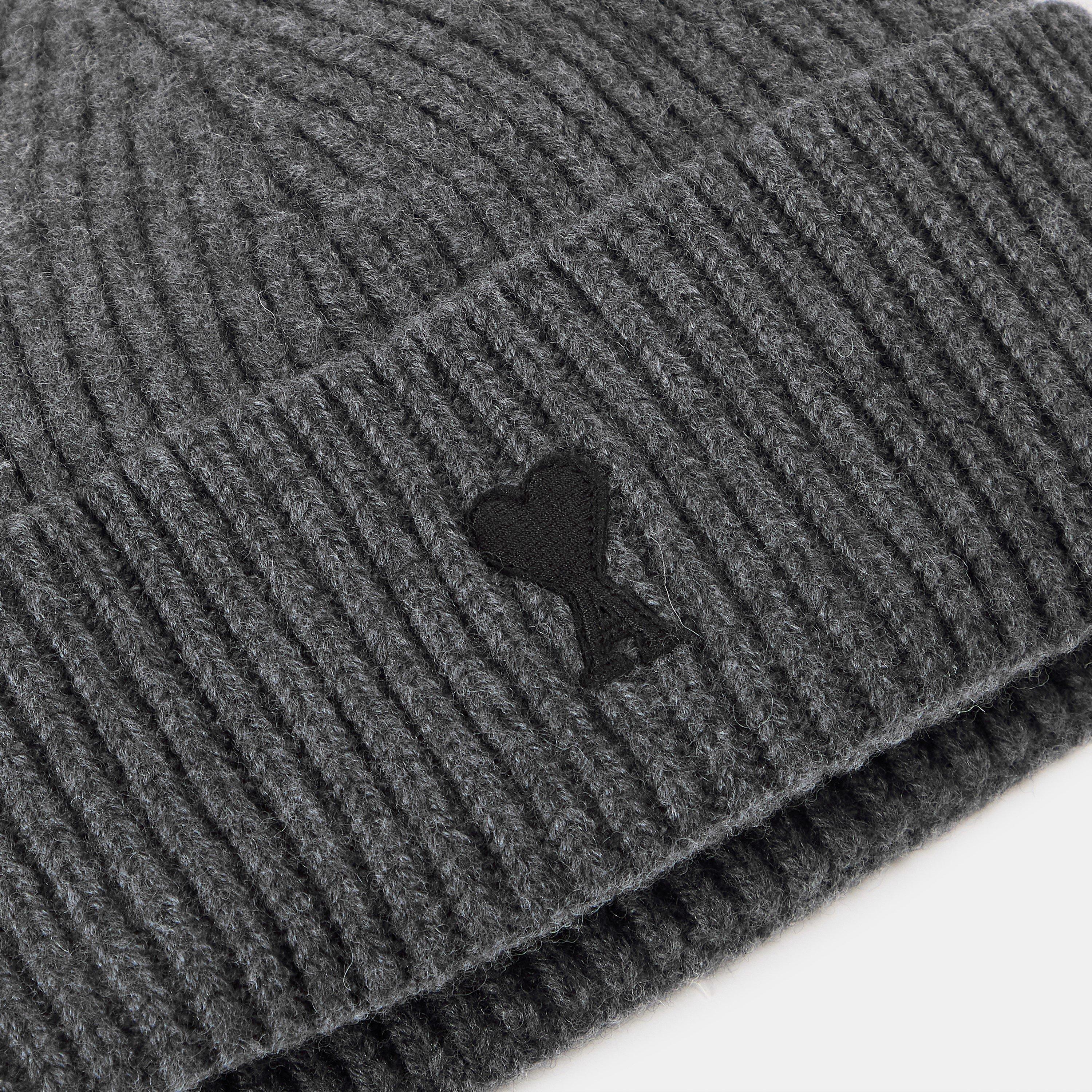 Grey/Black - Ami Paris - Ami Felted Beanie Sn61 - 4
