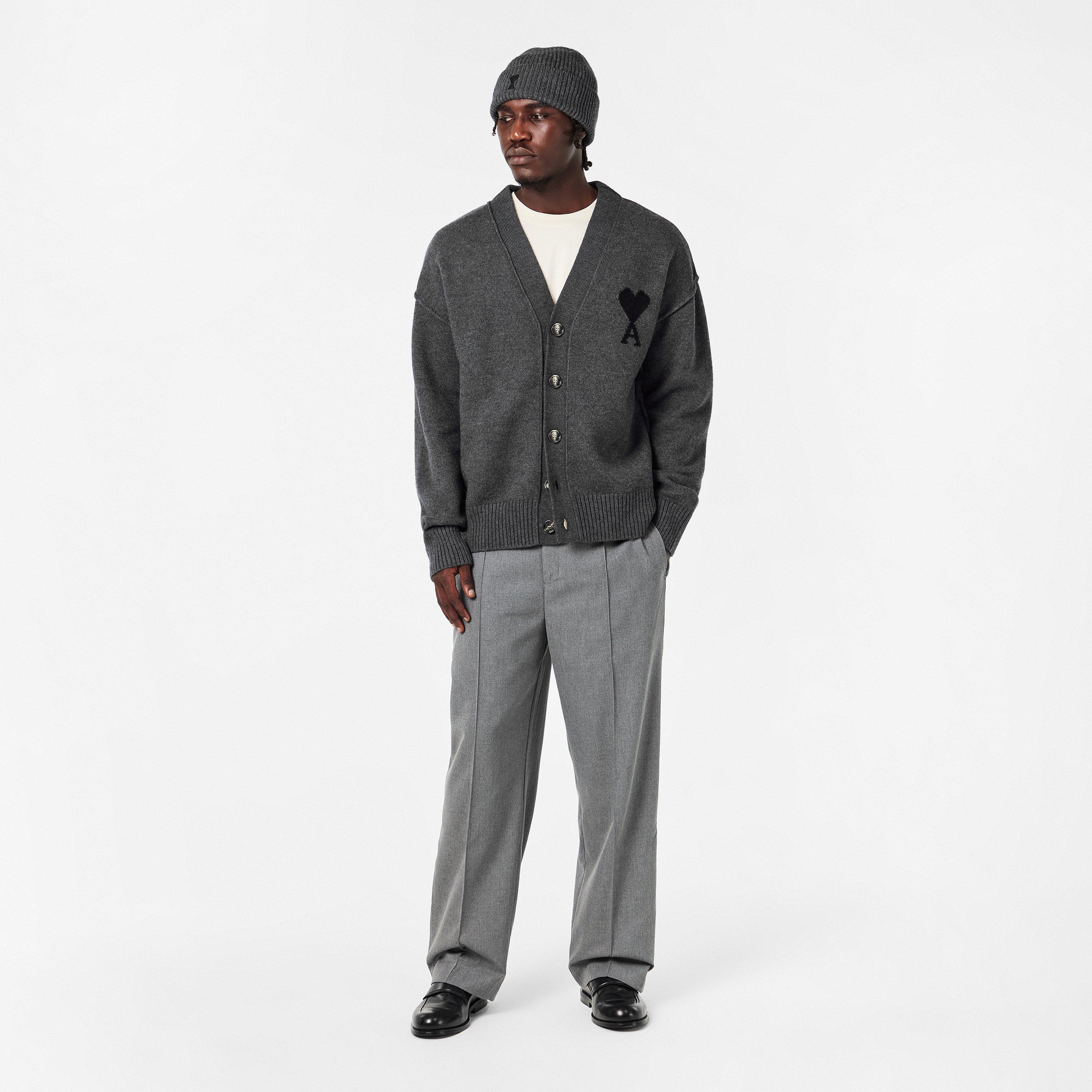 Grey/Black - Ami Paris - Ami Felted Beanie Sn61 - 5