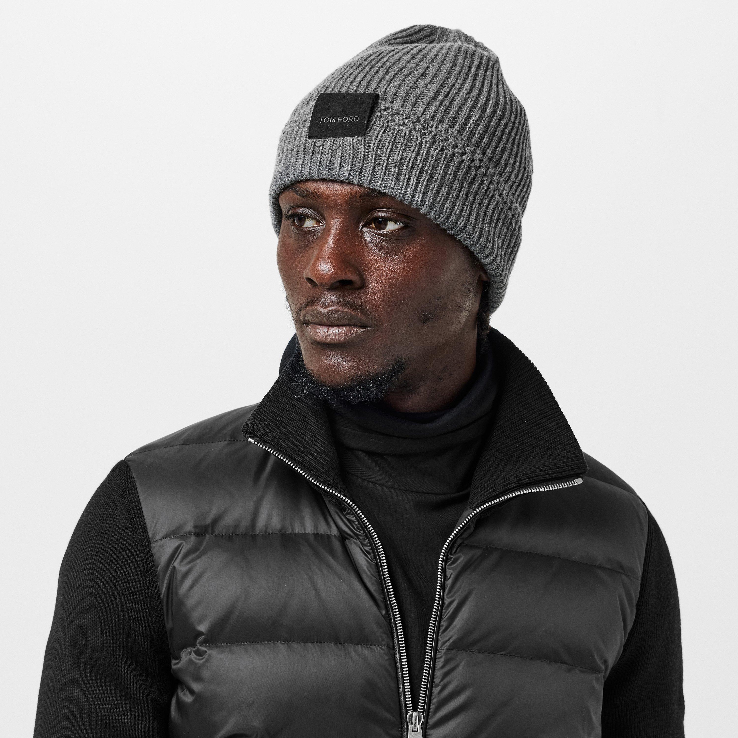 Light Charcoal - Tom Ford - Men's Beanie - 3