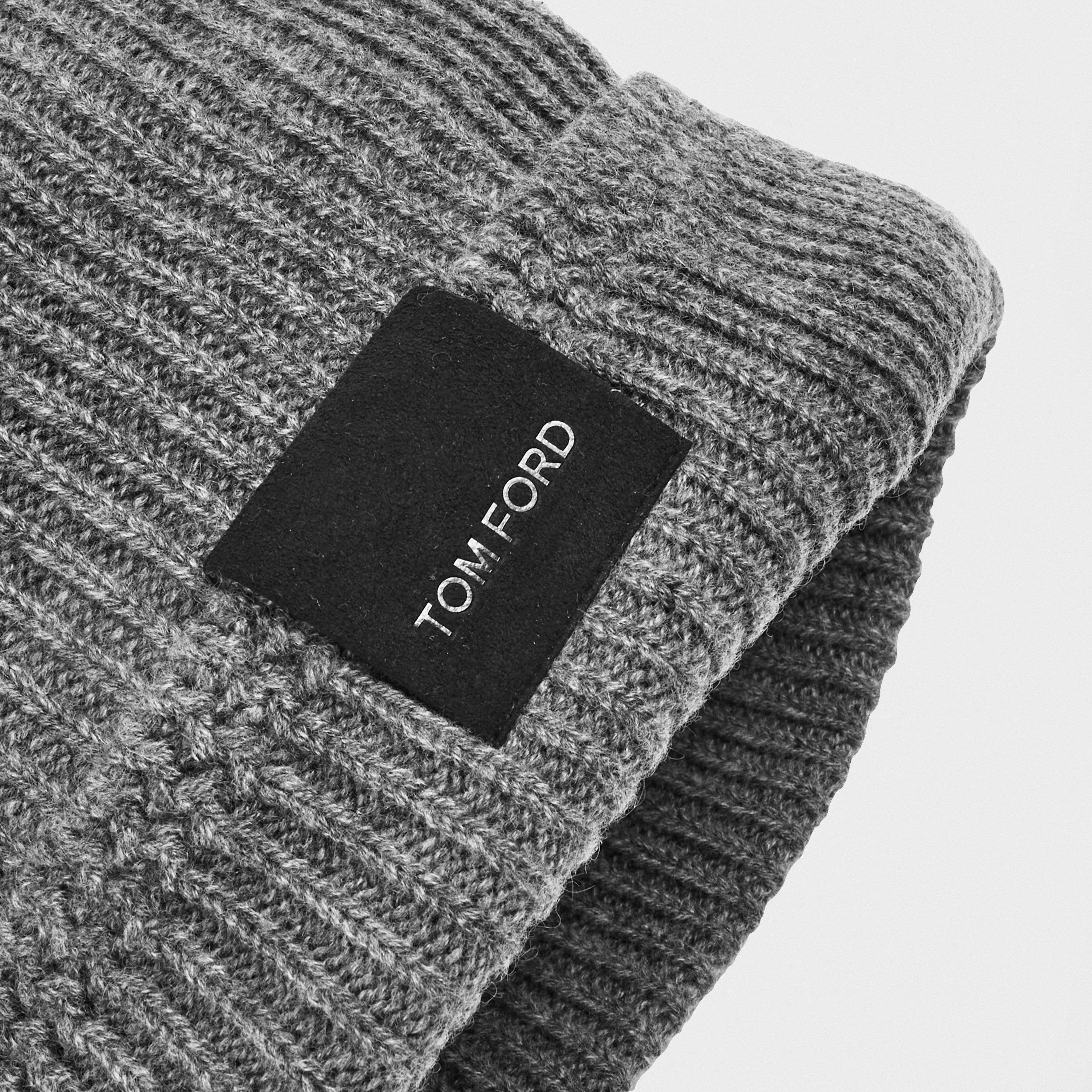 Light Charcoal - Tom Ford - Men's Beanie - 4
