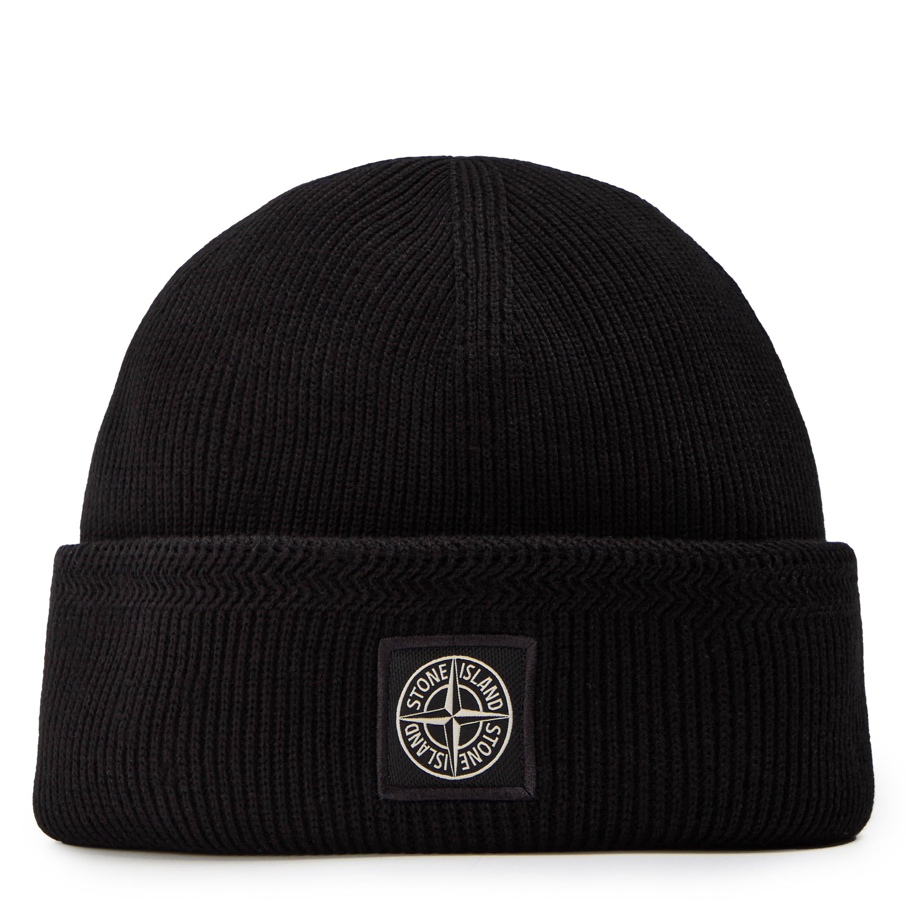 Black V0029 - Stone Island - Men's Patch Beanie - 1