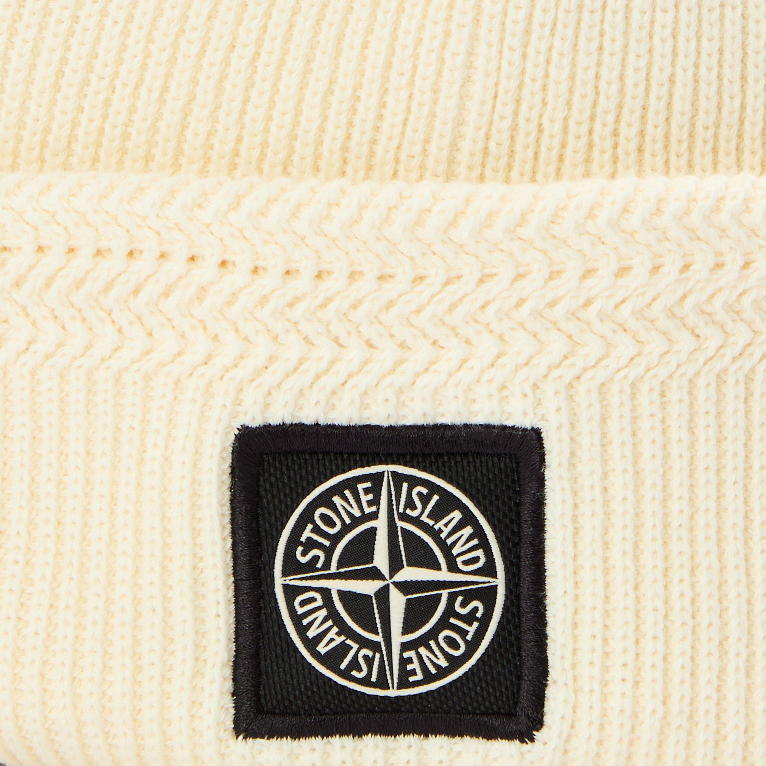 Ivory V0093 - Stone Island - Men's Patch Beanie - 4