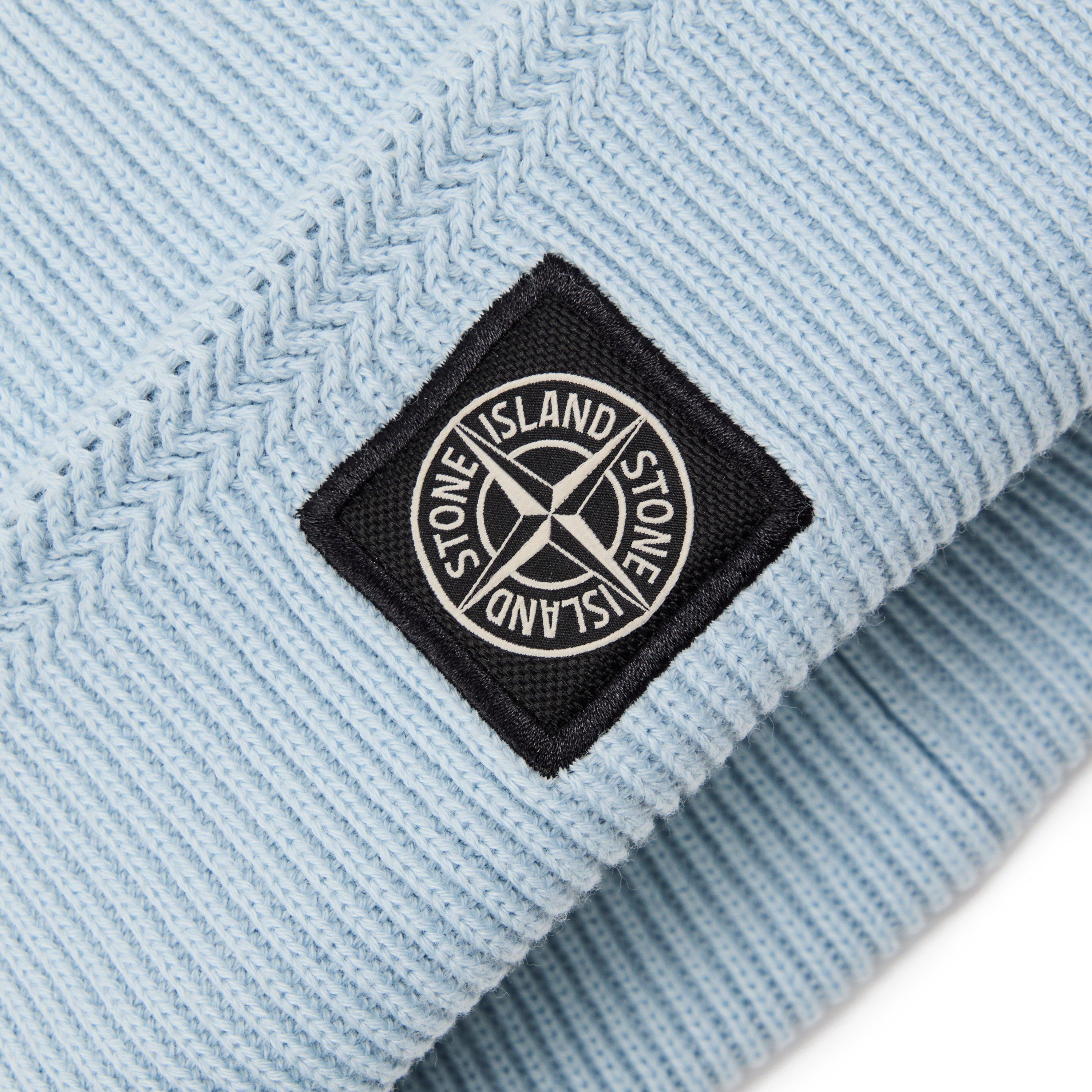 Sky Blue V0041 - Stone Island - Men's Patch Beanie - 4