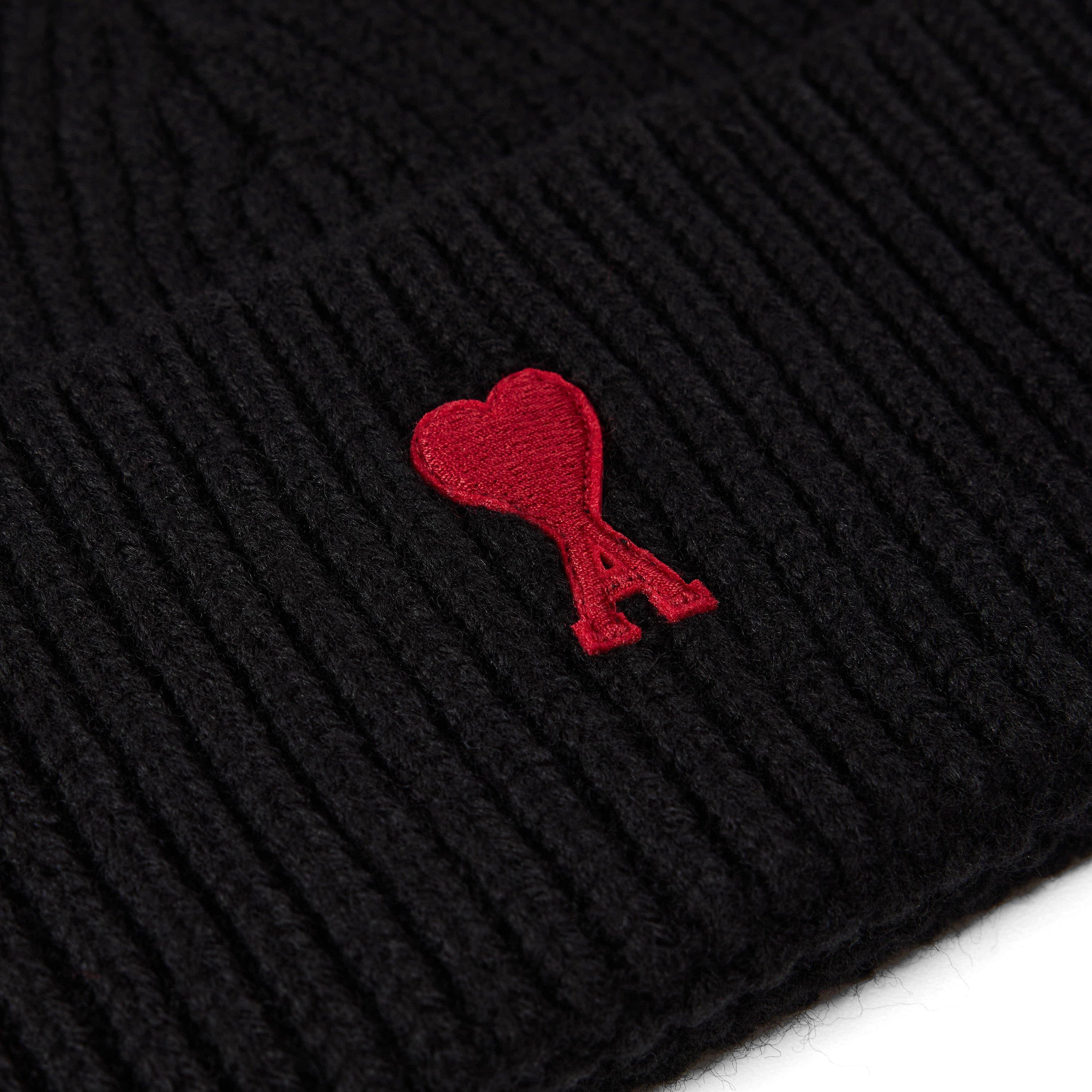 Black/Red - Ami Paris - Ami ADC Beanie 64 - 3