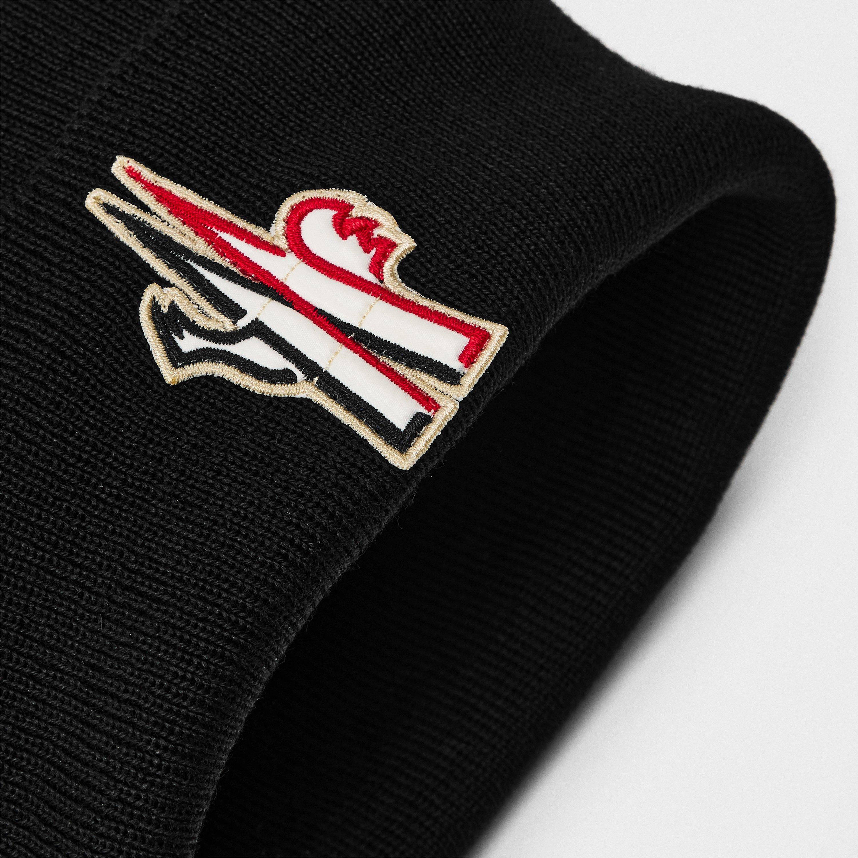 Black 999 - Moncler Grenoble - Men's Logo Ribbed Knit Cuffed Beanie - 4