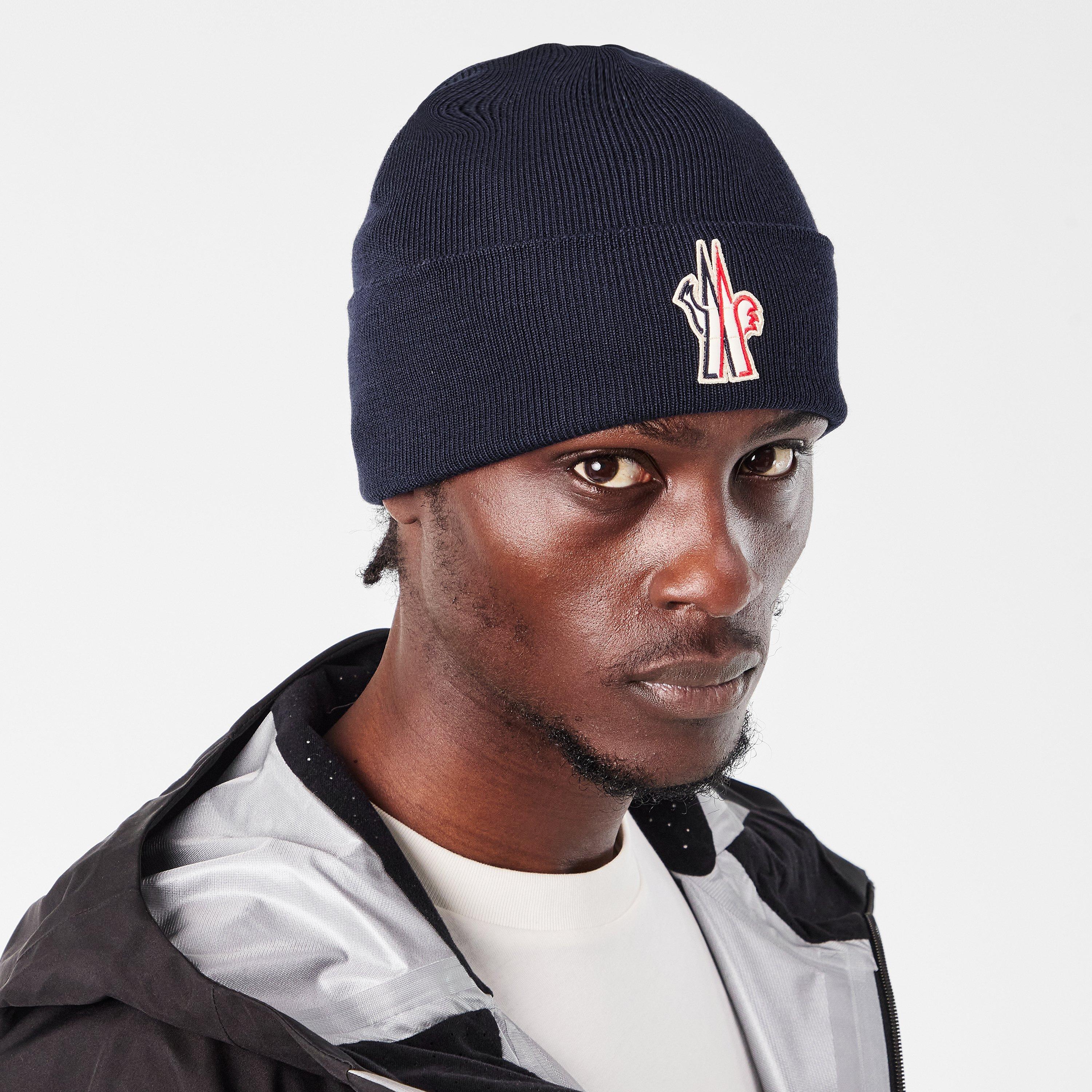 Navy 778 - Moncler Grenoble - Men's Logo Ribbed Knit Cuffed Beanie - 3