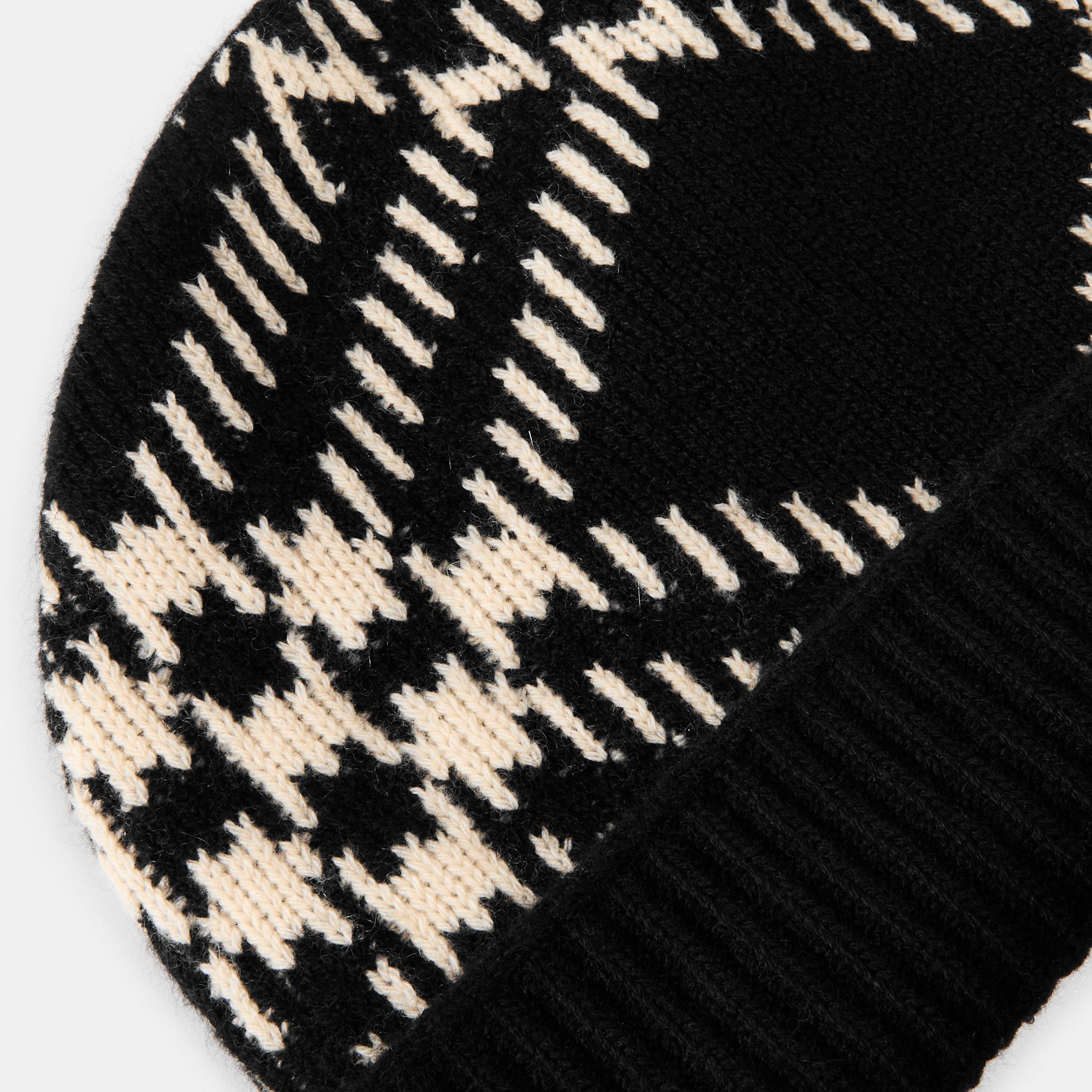 Black/Calico - Burberry - Adults Burb Check Beanie - 4