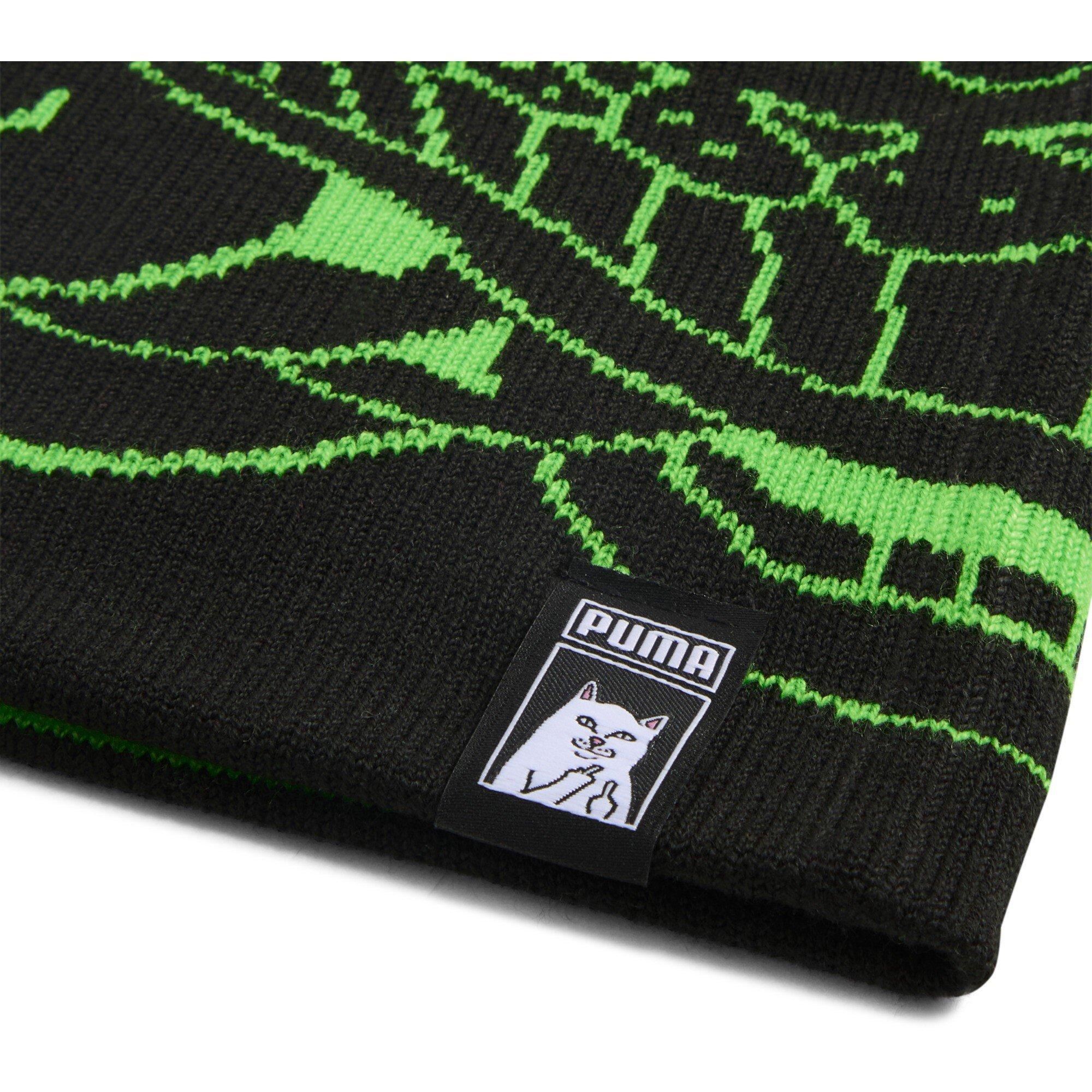 Zwart/Groen - Puma - Men's X Ripndip Reversible Skull Beanie - 5