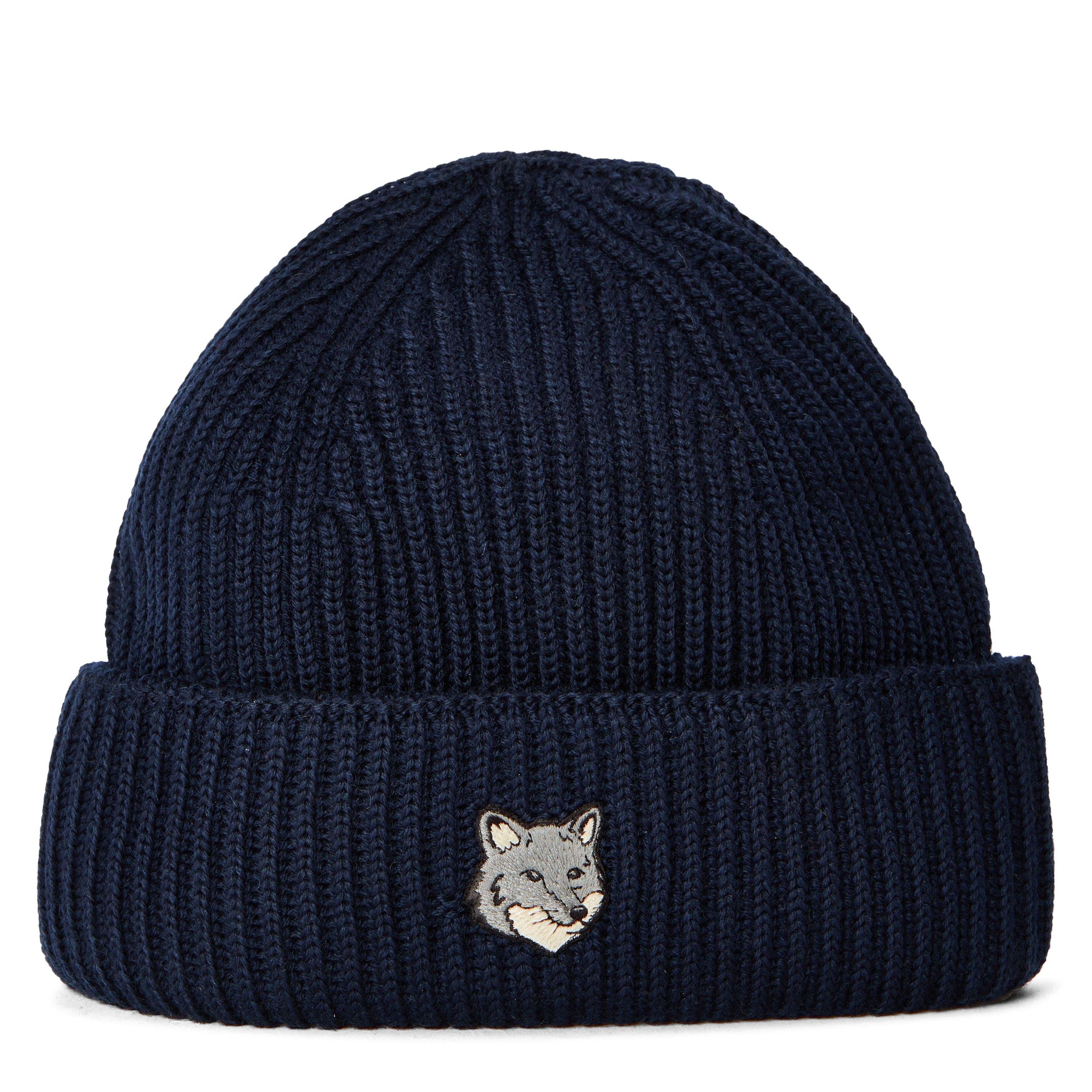 Classic Navy - Maison Kitsune - Men's Fox Hooded Large Beanie - 1