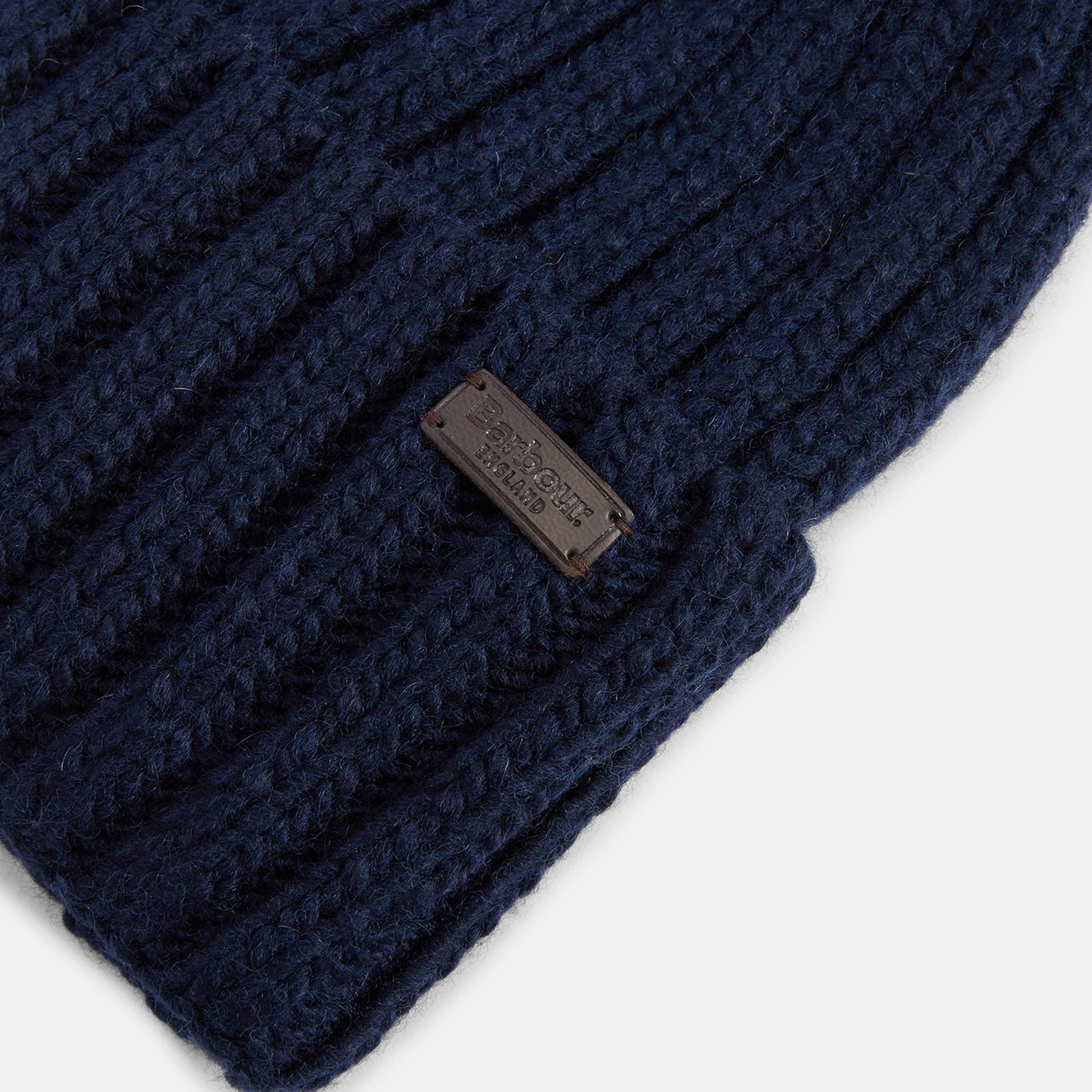 Navy - Barbour - Kelson Wool Mix Pom Beanie - 3