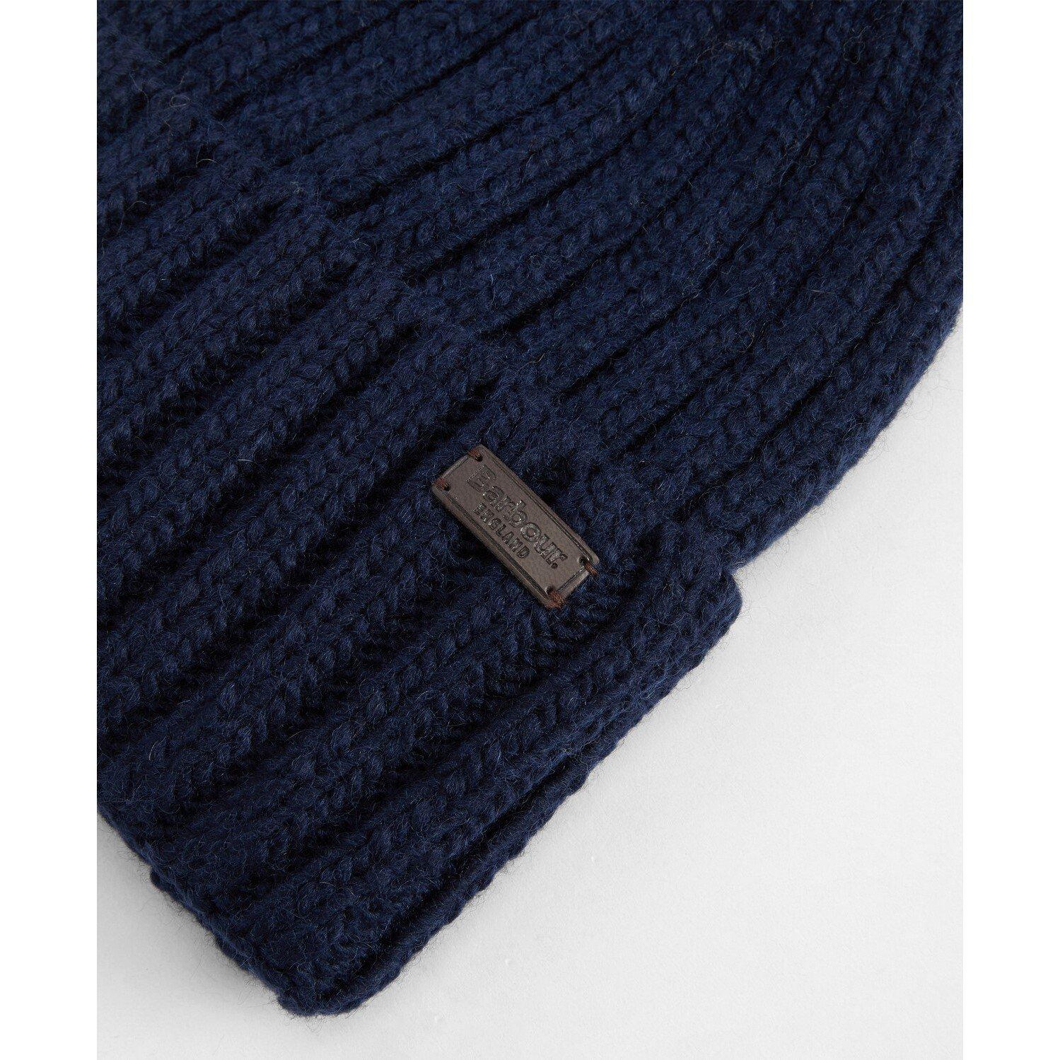 Navy - Barbour - Kelson Wool Mix Pom Beanie - 3