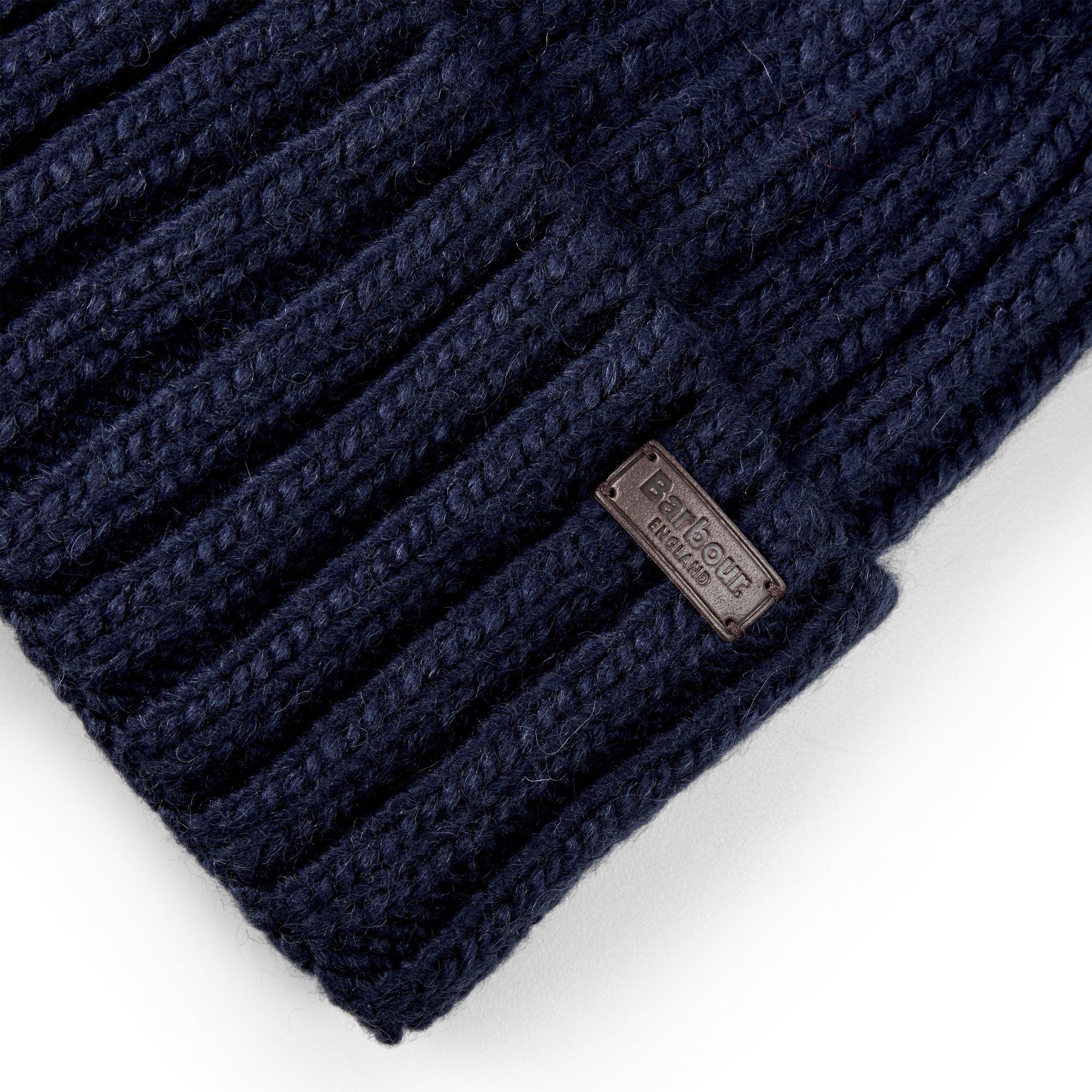 Navy - Barbour - Kelson Wool Mix Pom Beanie - 5