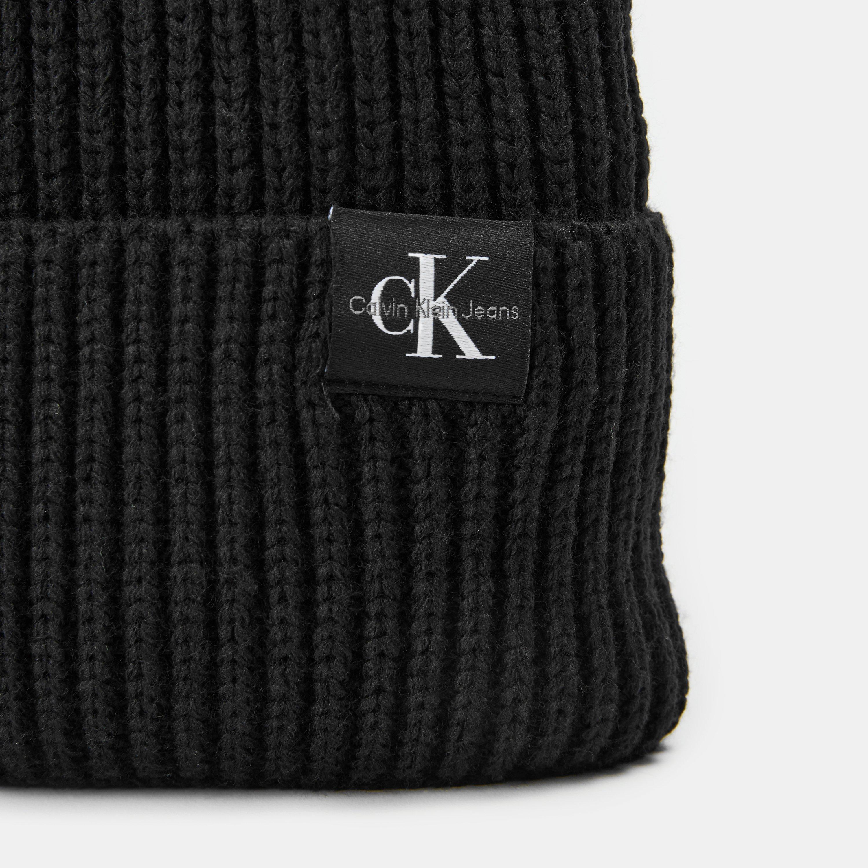 CK Black BEH - Calvin Klein Jeans - Monogram Rib Beanie - 5