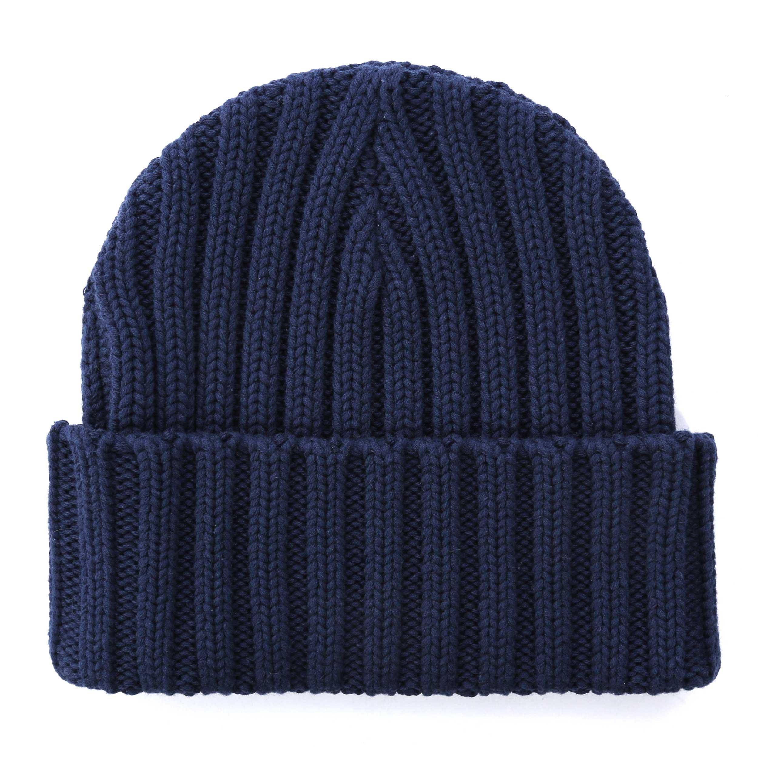 Navy - Societe Noir - Men's Ribbed Knit Beanie - 2