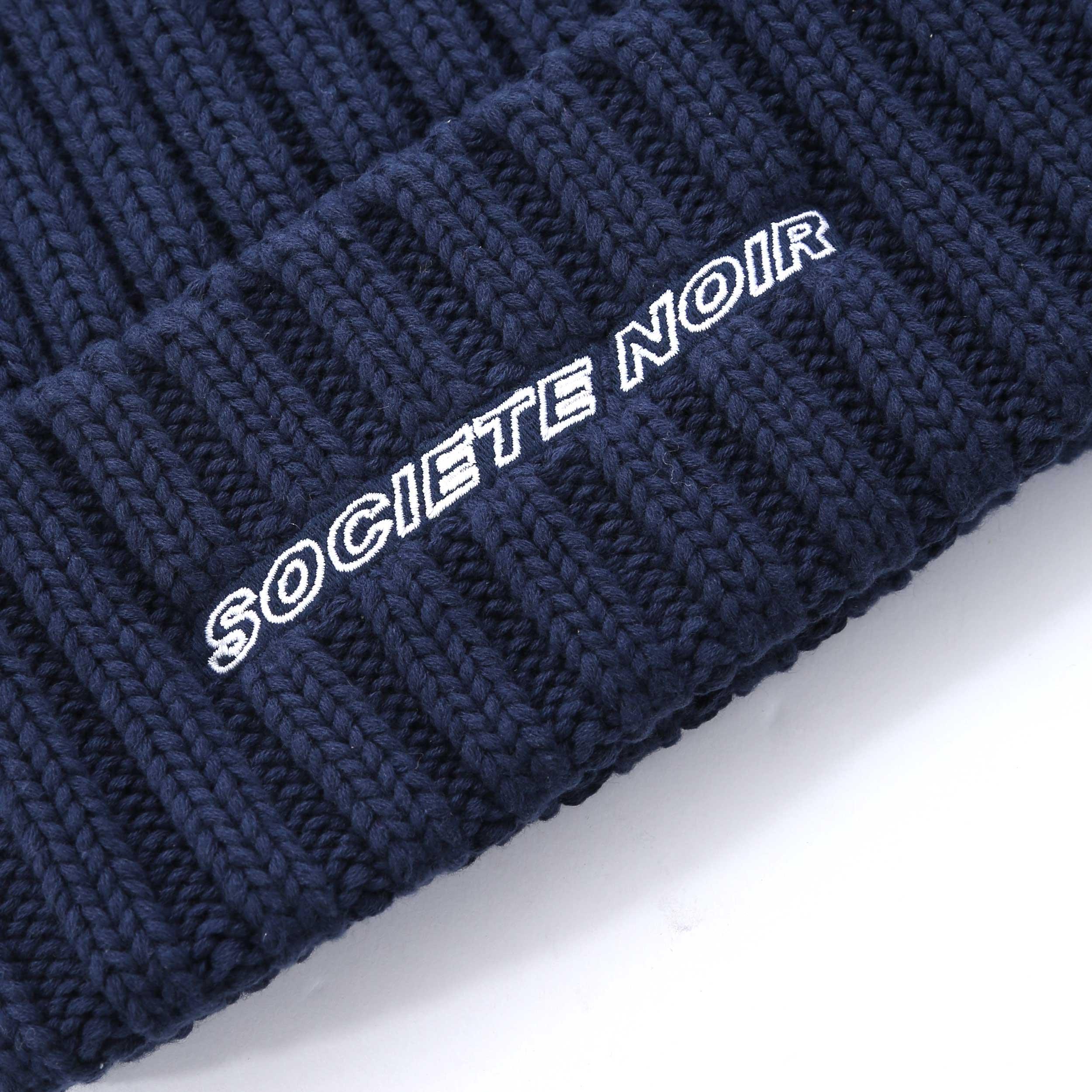 Navy - Societe Noir - Men's Ribbed Knit Beanie - 3
