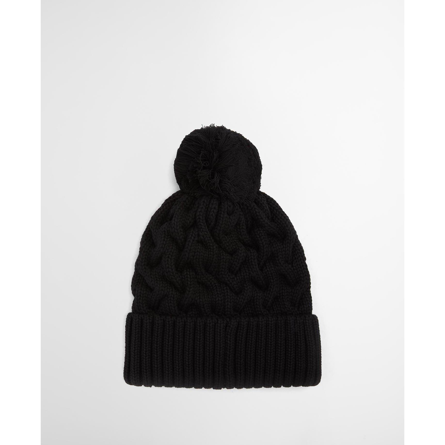 Black/Shadow - Barbour International - Drift Cable Knit Beanie - 2