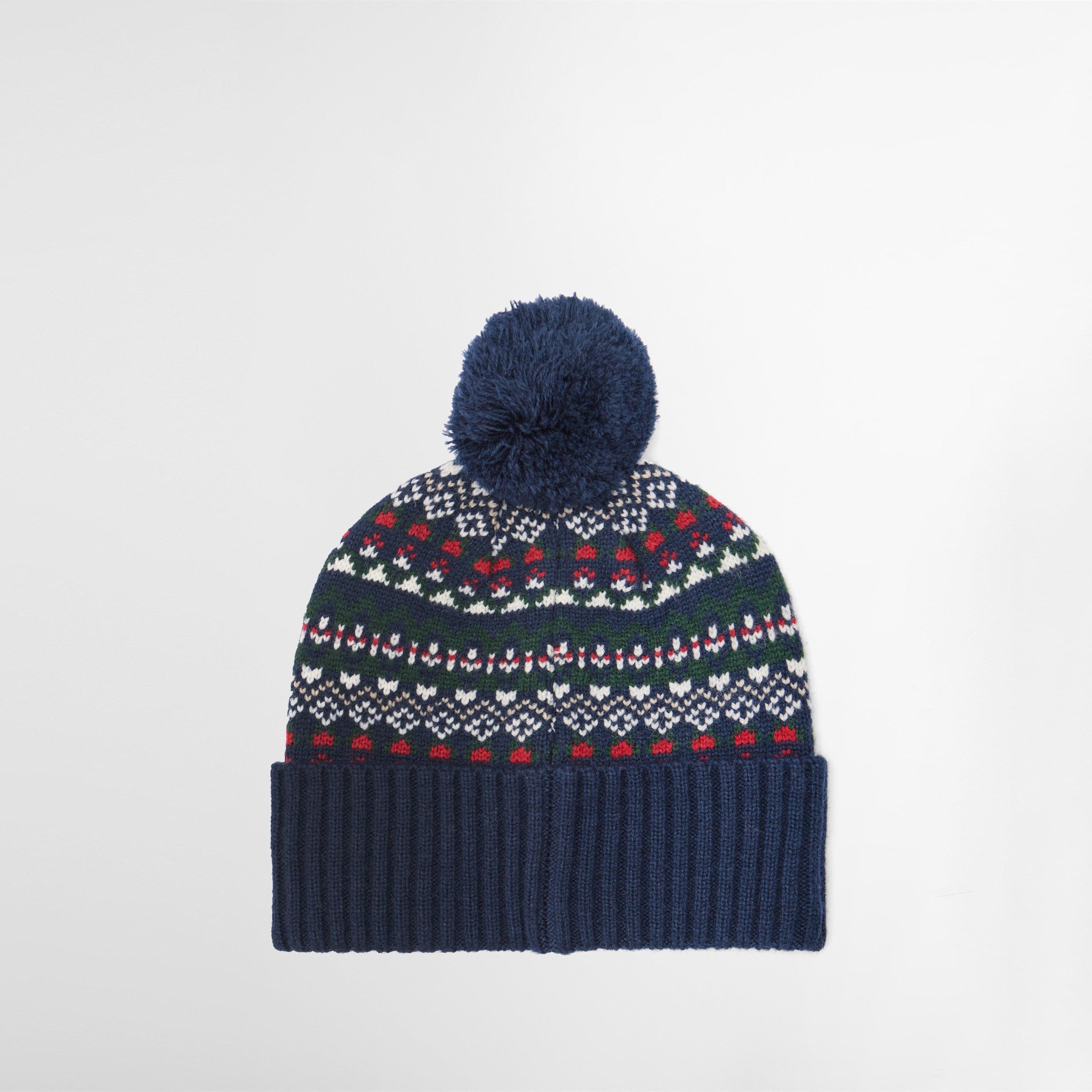 Navy/Evergreen - Barbour - Marlow Fair Isle Beanie - 2