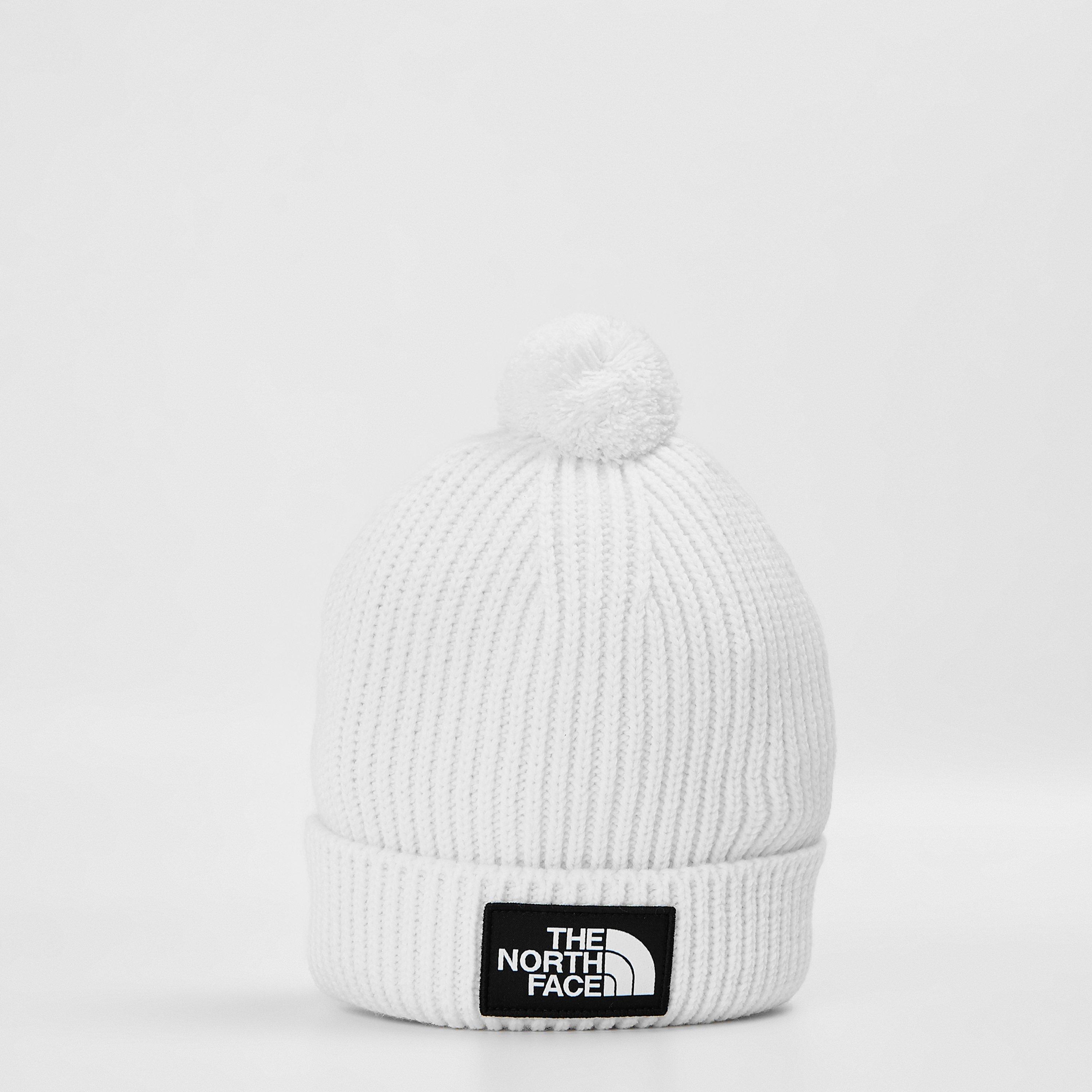 White N3N - The North Face - Tnf Logo Box Pom Beanie Gardenia Wh - 1