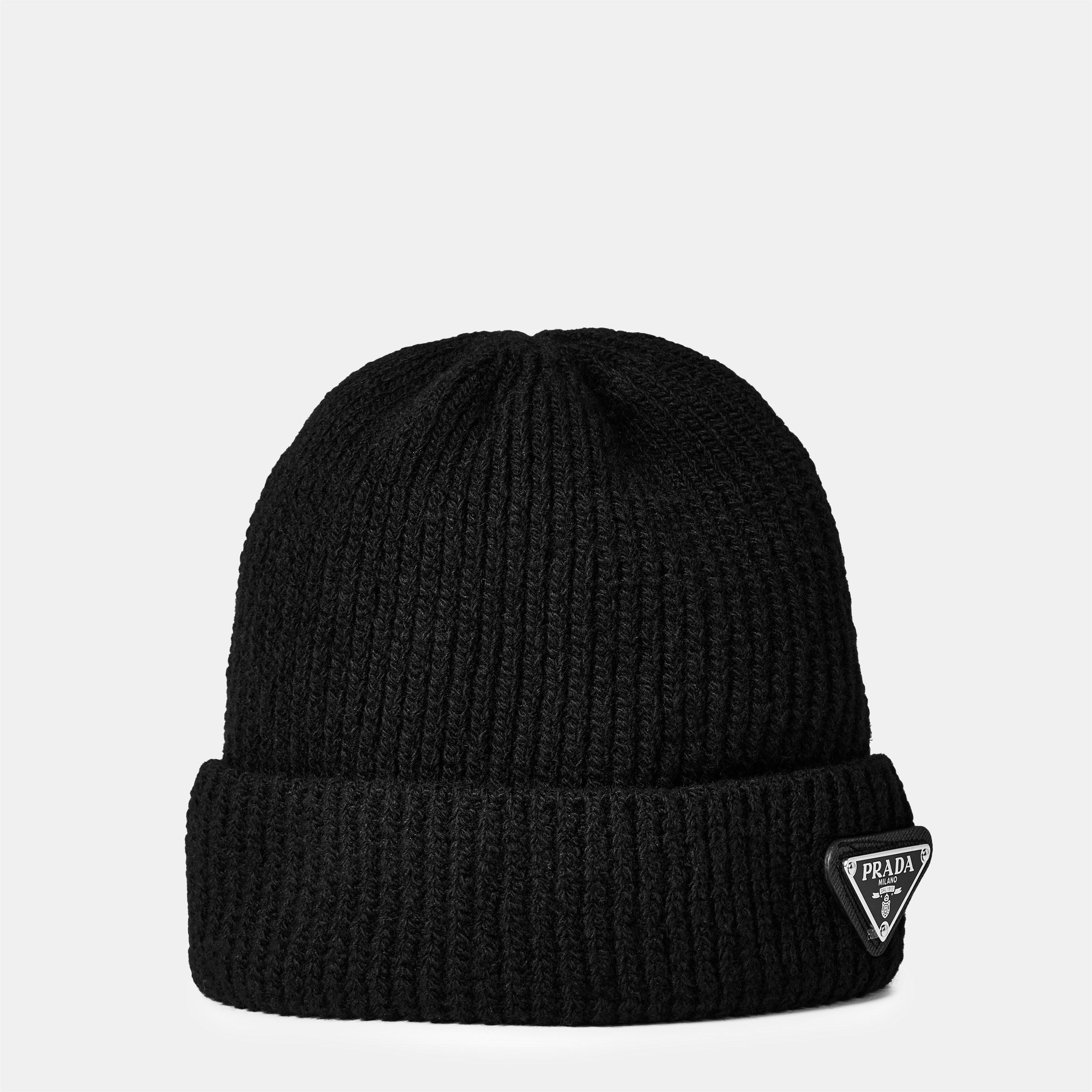 Nero - Prada - Men'S Wool Badge Logo Beanie - 1
