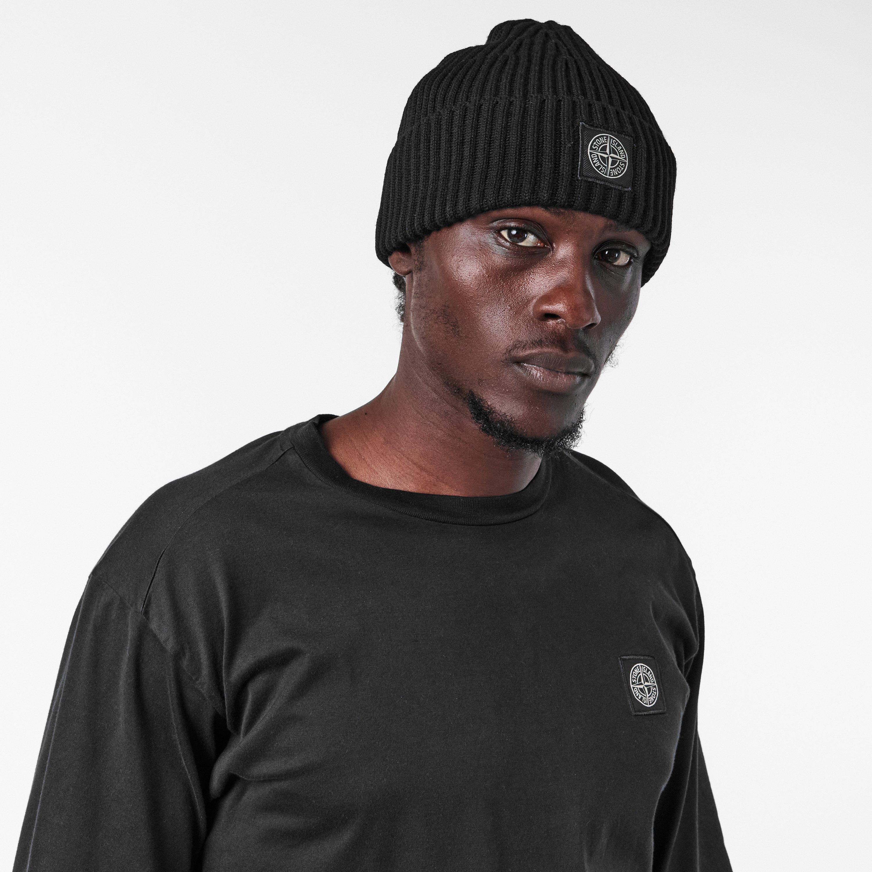 Nero V0029 - Stone Island - Men's Ribbed Knit Beanie - 3