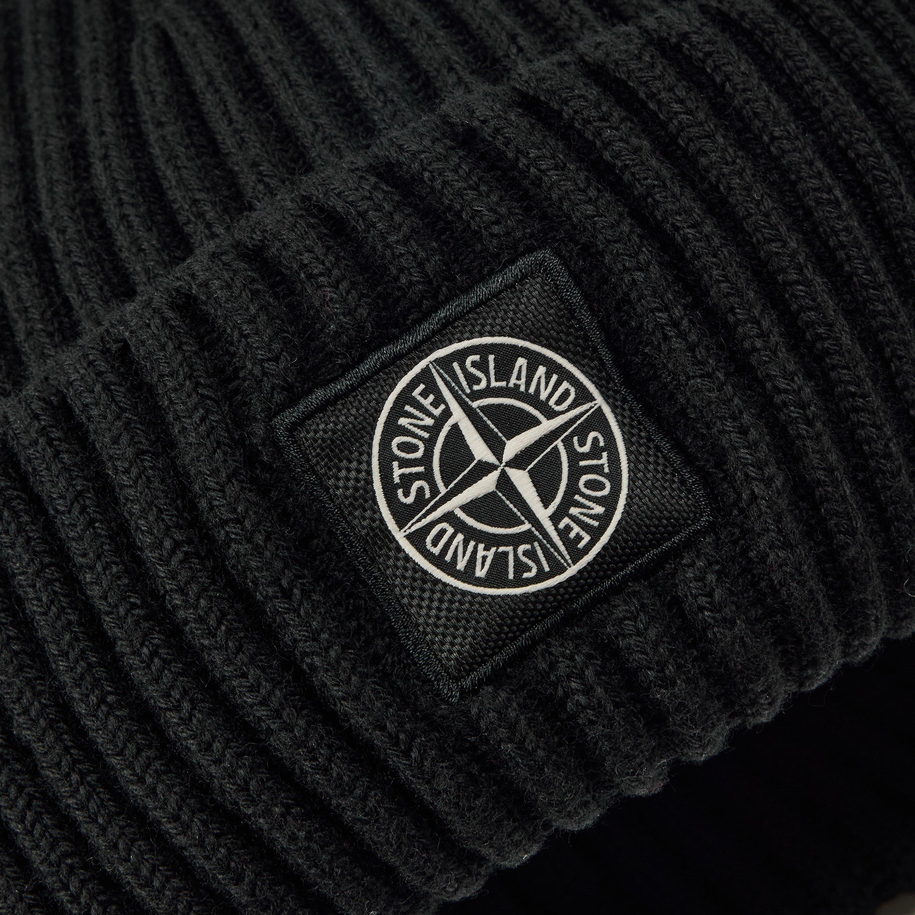 Nero V0029 - Stone Island - Men's Ribbed Knit Beanie - 4