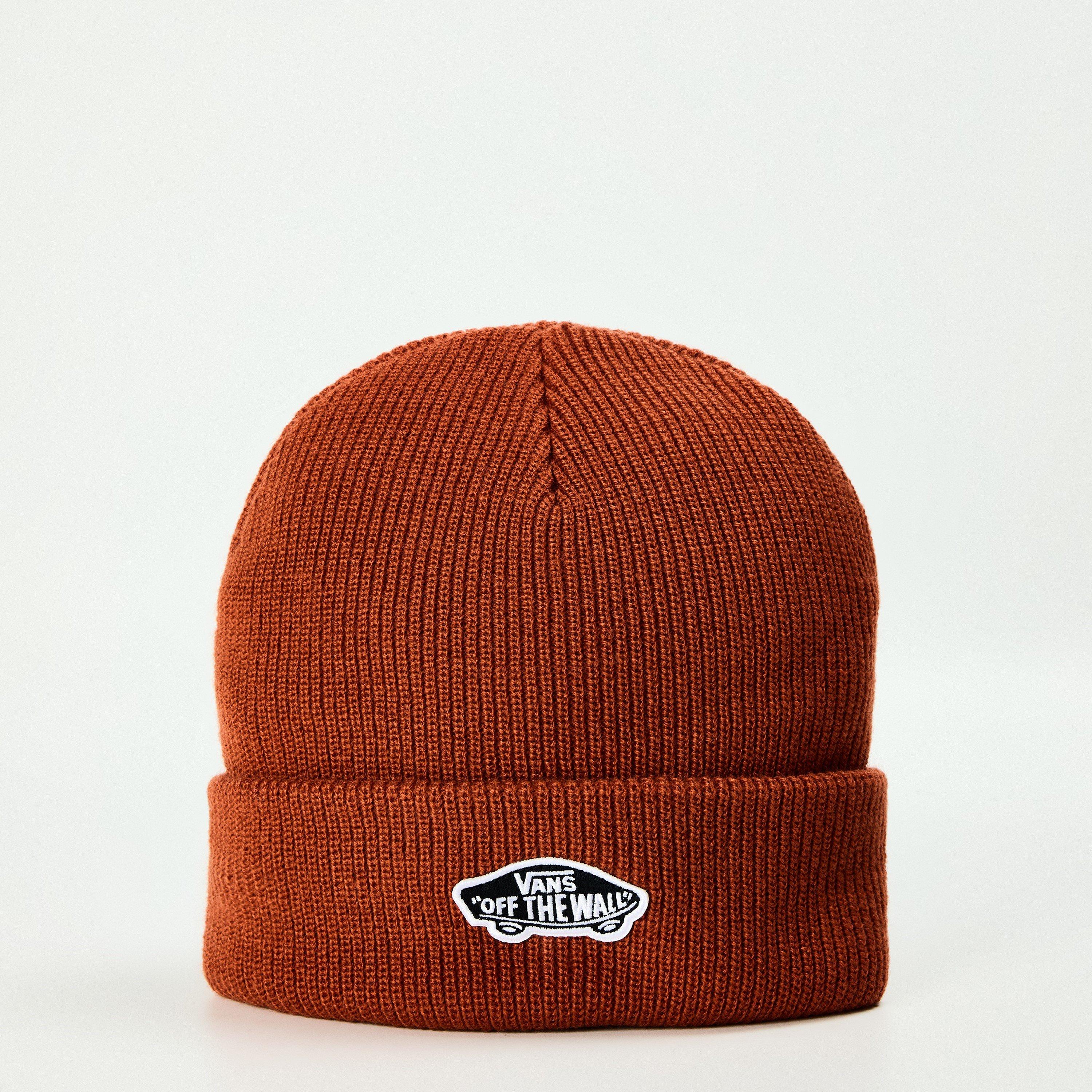 Vans Men's Cuff Ribbed Knit Beanie - Burnt Orange - Mens