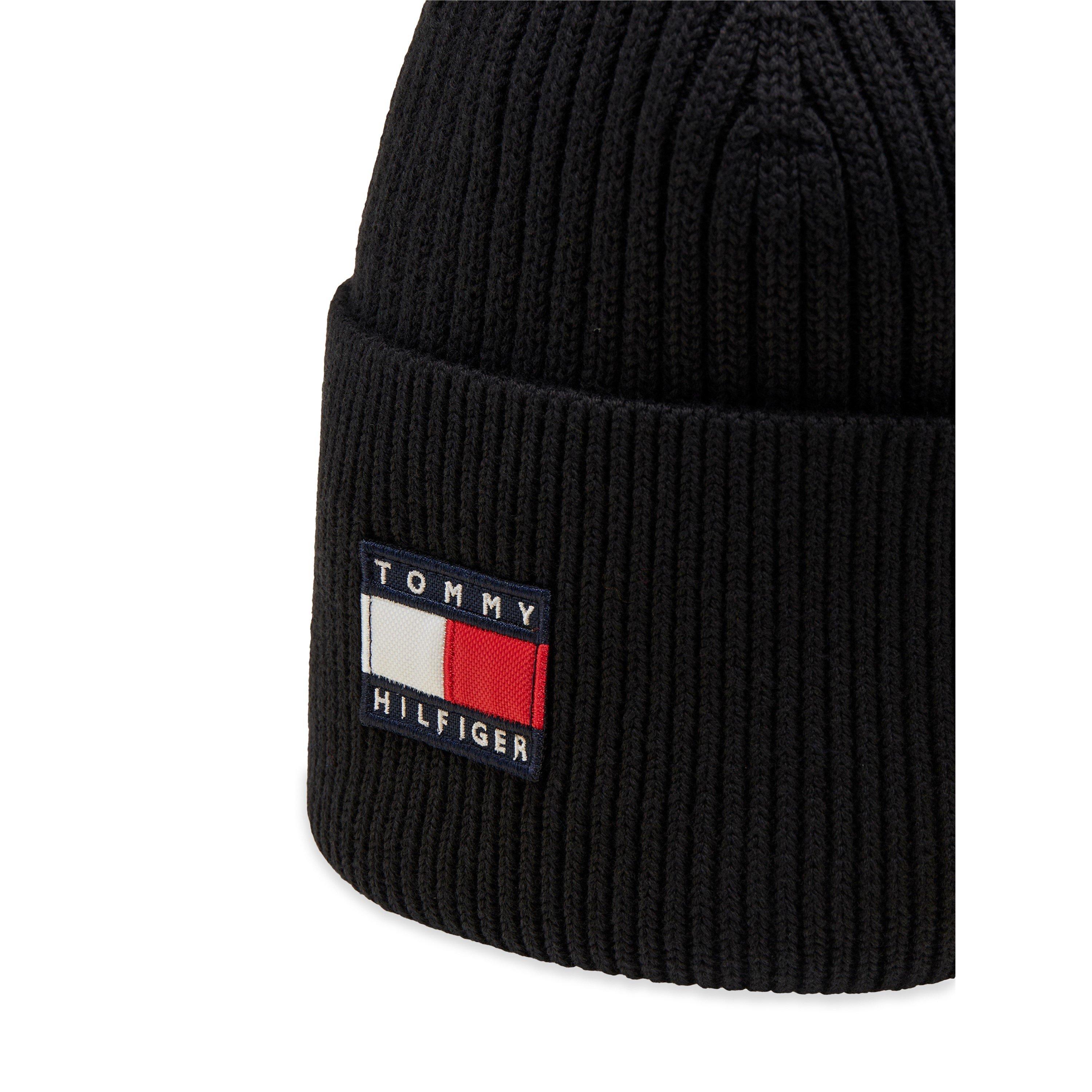Black BDS - Tommy Hilfiger - Kids' Flag Cotton Logo Beanie - 3